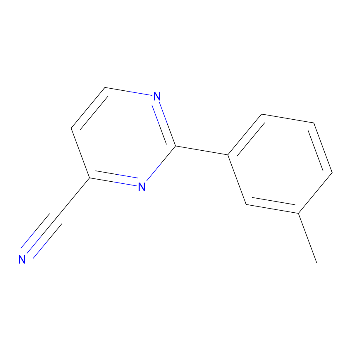 2-(3-Methylphenyl)pyrimidine-4-carbonitrile molecular structure, CAS 2448417-01-2