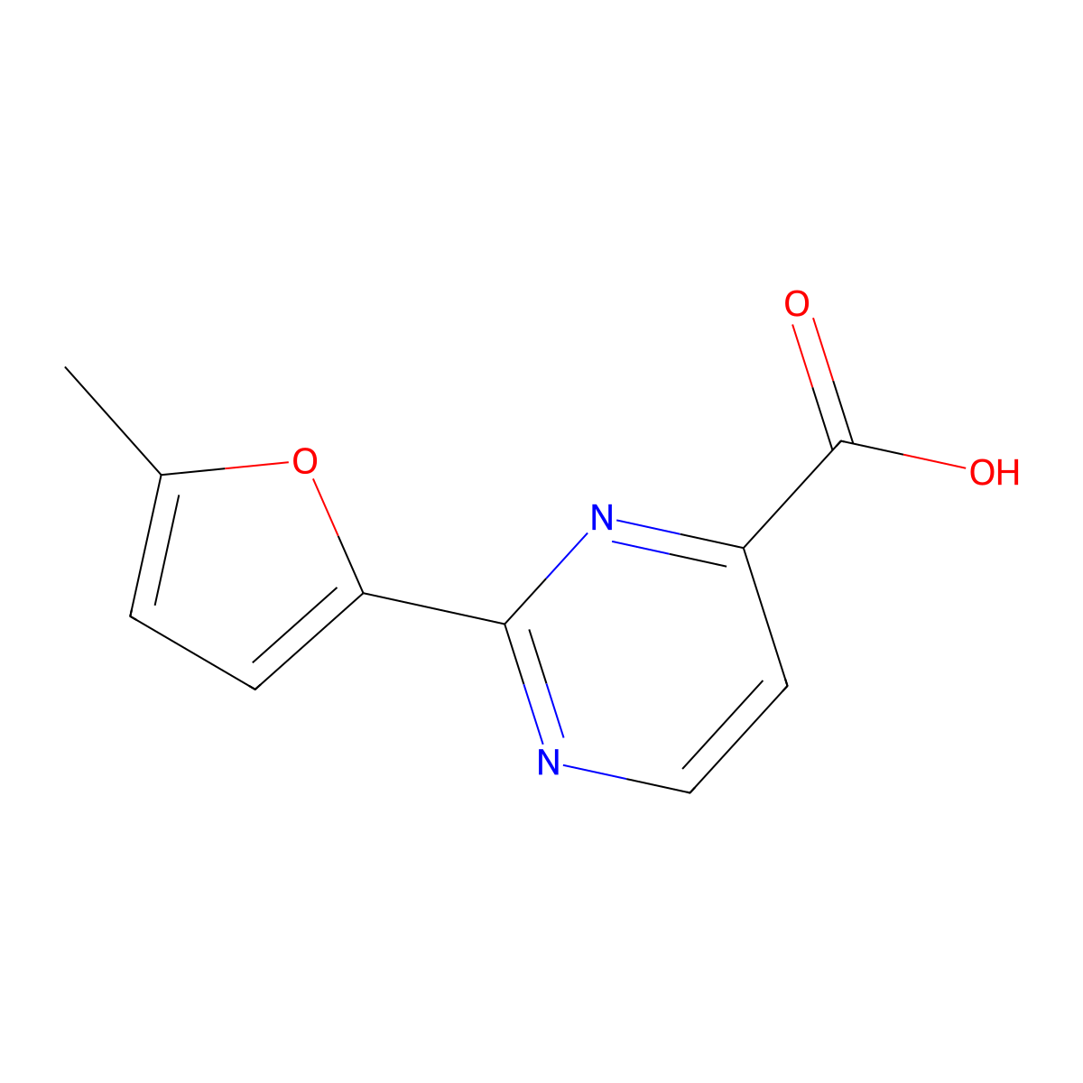 2-(5-Methylfuran-2-yl)pyrimidine-4-carboxylic acid molecular structure, CAS 2448468-14-0
