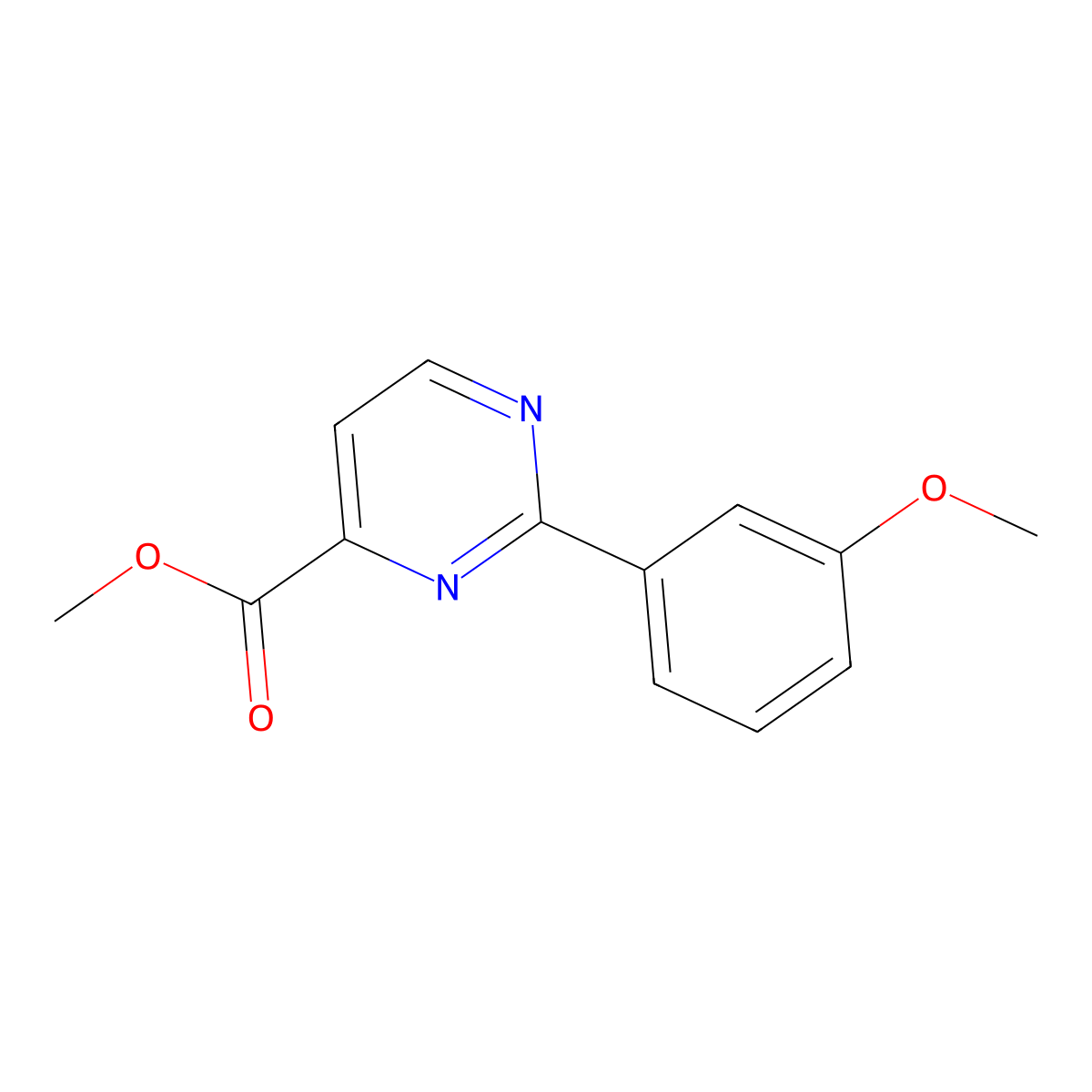 Methyl 2-(3-methoxyphenyl)pyrimidine-4-carboxylate molecular structure, CAS 2448468-45-7