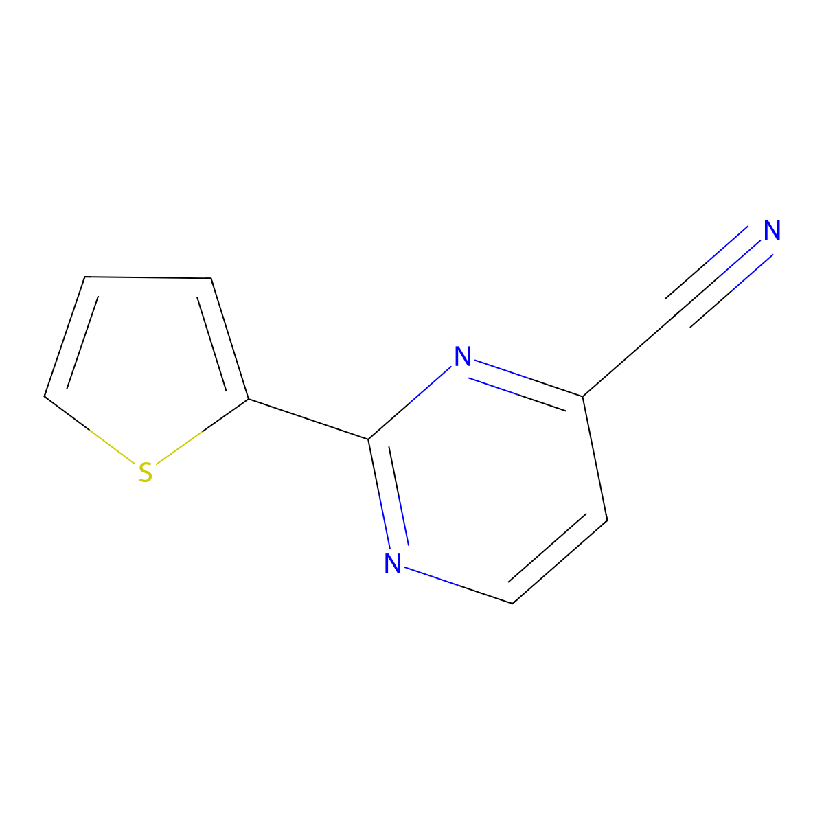 2-(Thiophen-2-yl)pyrimidine-4-carbonitrile molecular structure, CAS 2448469-88-1