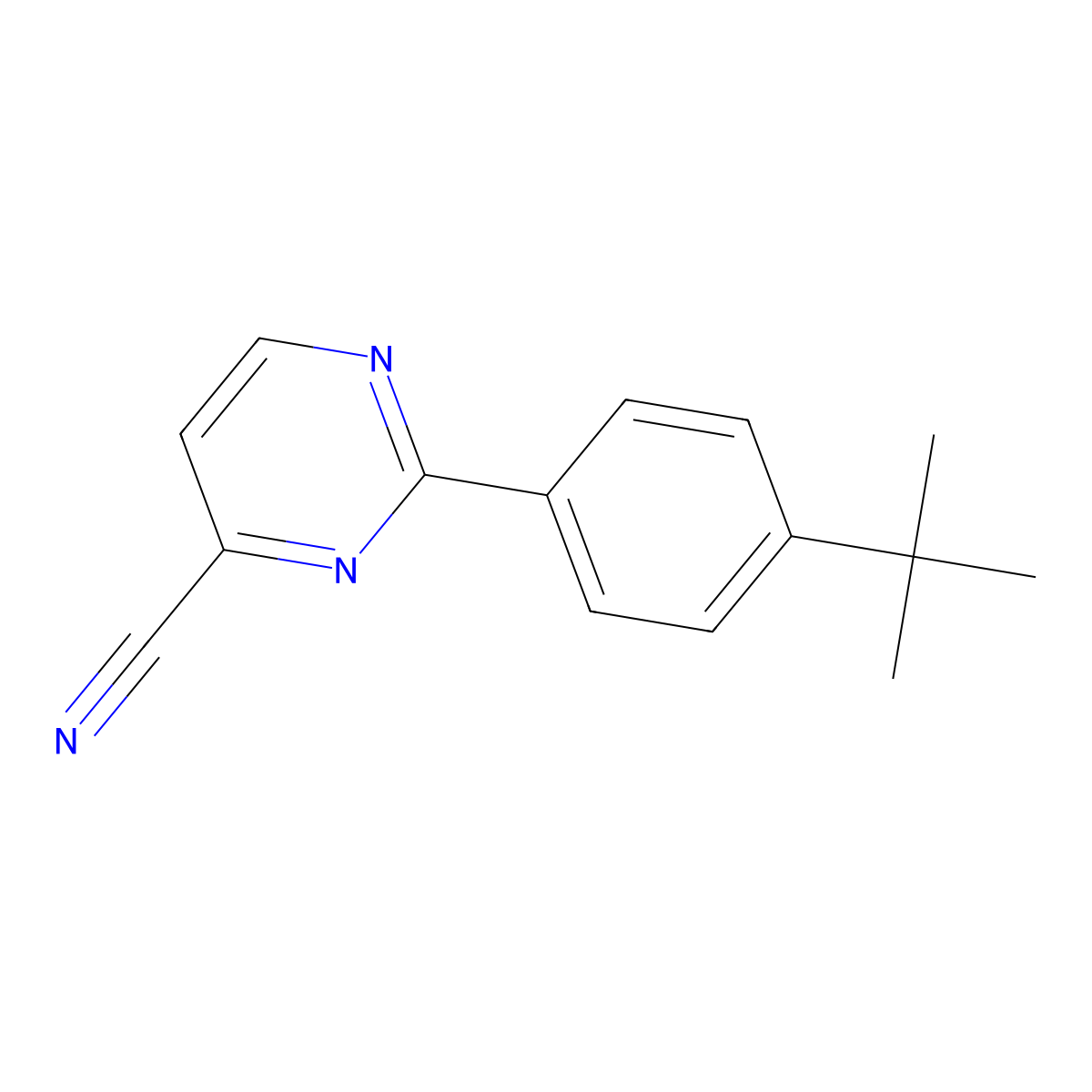 2-(4-Tert-butylphenyl)pyrimidine-4-carbonitrile molecular structure, CAS 2448473-79-6
