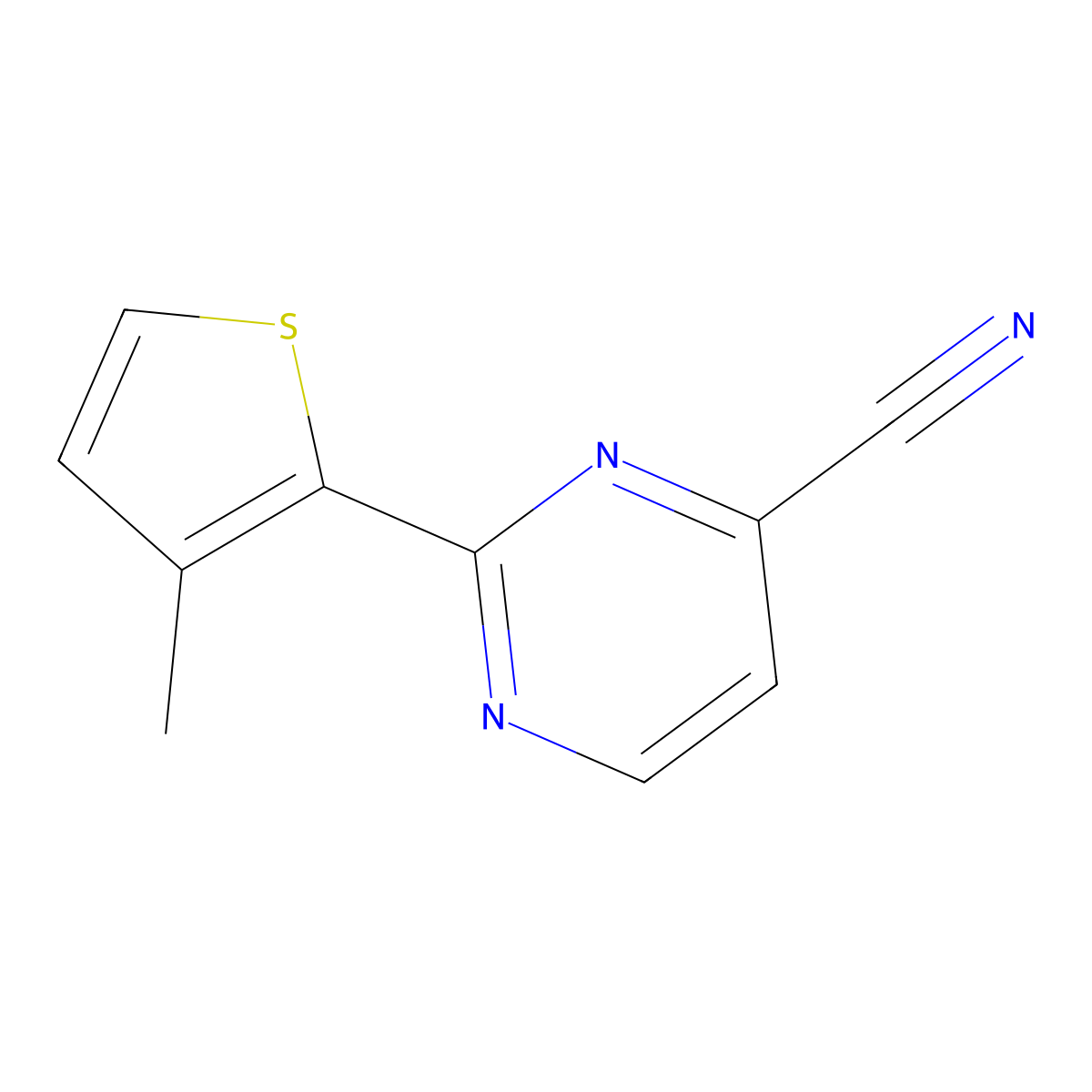 2-(3-Methylthiophen-2-yl)pyrimidine-4-carbonitrile molecular structure, CAS 2448474-08-4