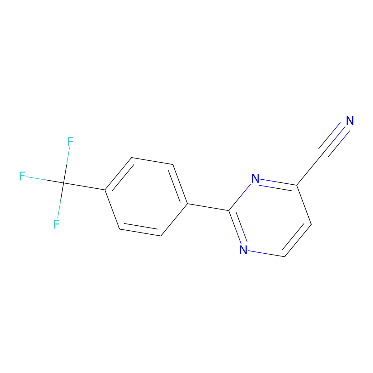 2-[4-(Trifluoromethyl)phenyl]pyrimidine-4-carbonitrile molecular structure, CAS 2448474-09-5