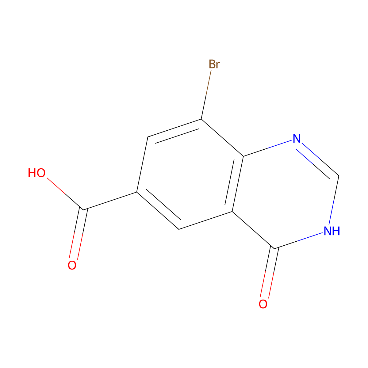 8-Bromo-4-hydroxyquinazoline-6-carboxylic acid molecular structure, CAS 2448475-56-5