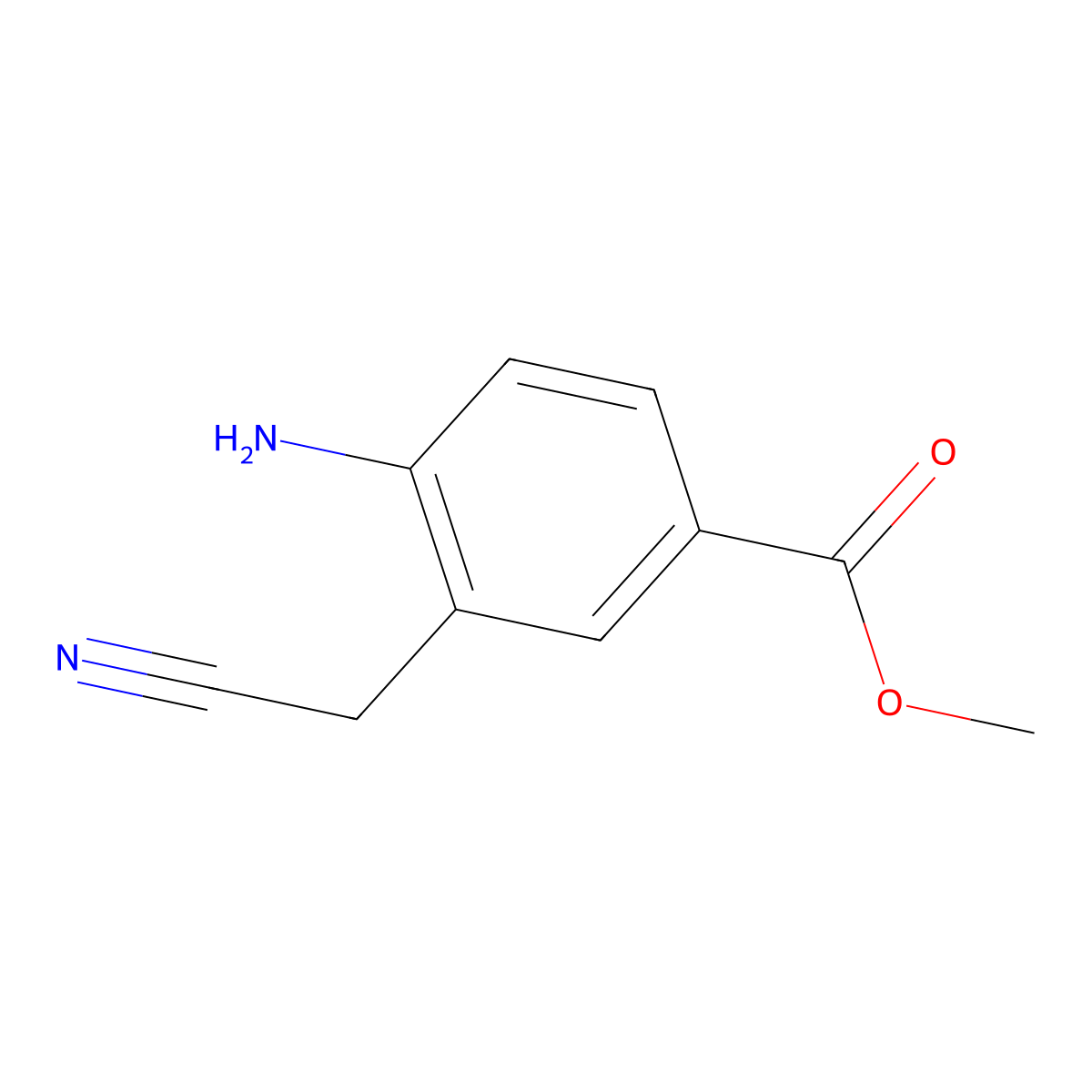 Methyl 4-amino-3-(cyanomethyl)benzoate molecular structure, CAS 2448475-63-4