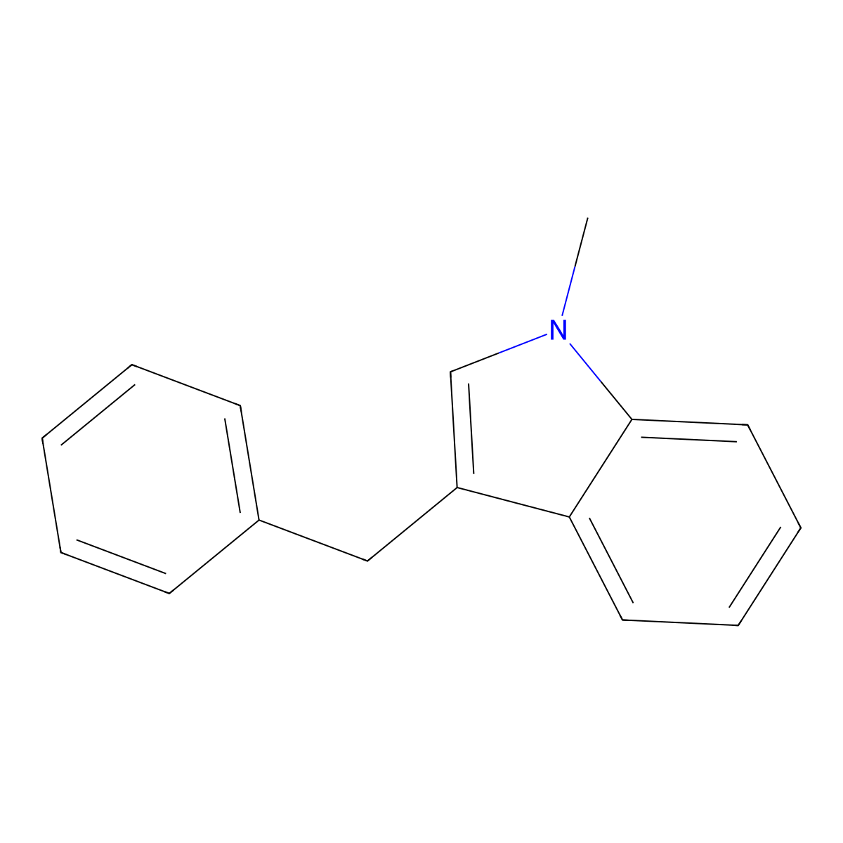 3-benzyl-1-methyl-1H-indole molecular structure, CAS 24486-66-6