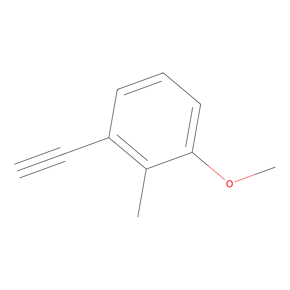 1-Ethynyl-3-methoxy-2-methylbenzene molecular structure, CAS 24487-90-9