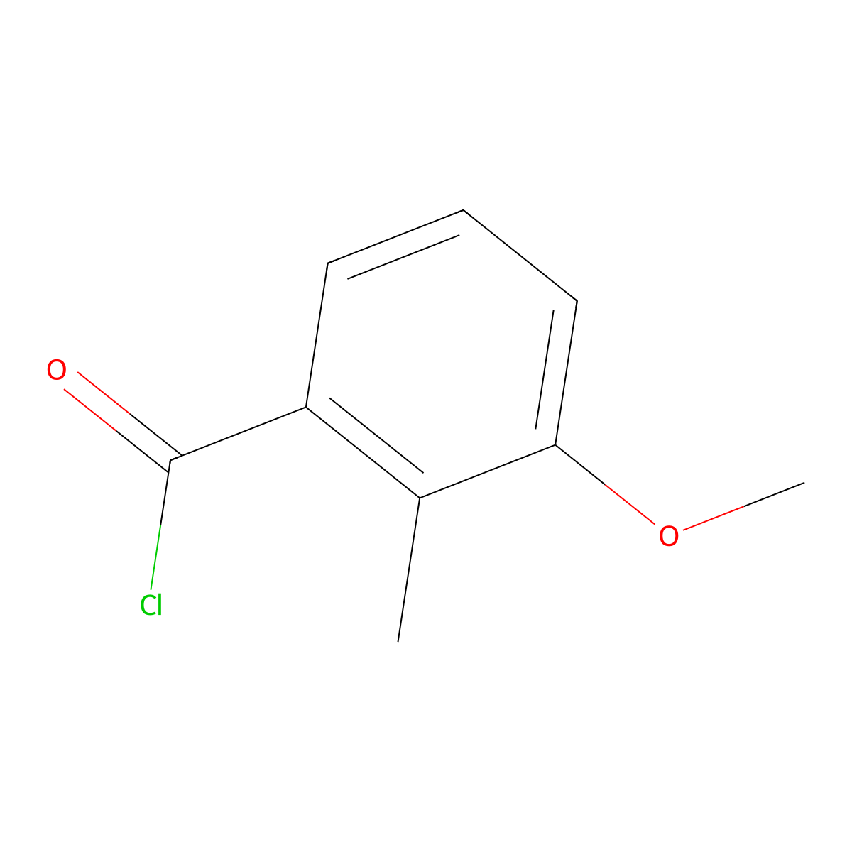 Benzoyl chloride, 3-methoxy-2-methyl- molecular structure, CAS 24487-91-0