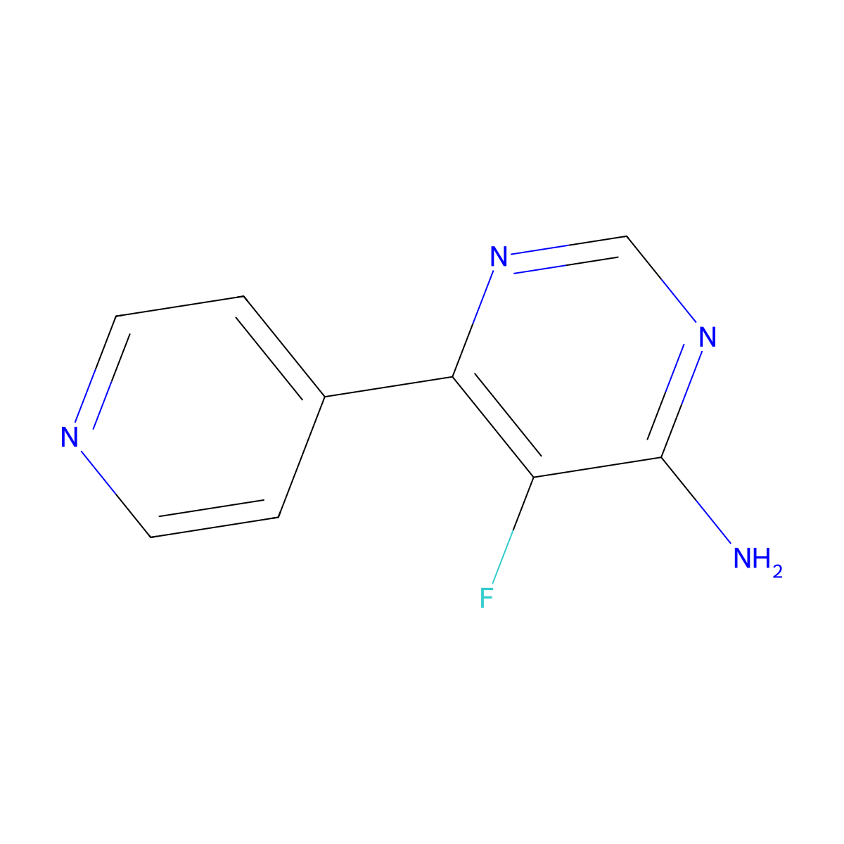 5-Fluoro-6-(pyridin-4-yl)pyrimidin-4-amine molecular structure, CAS 2448727-01-1