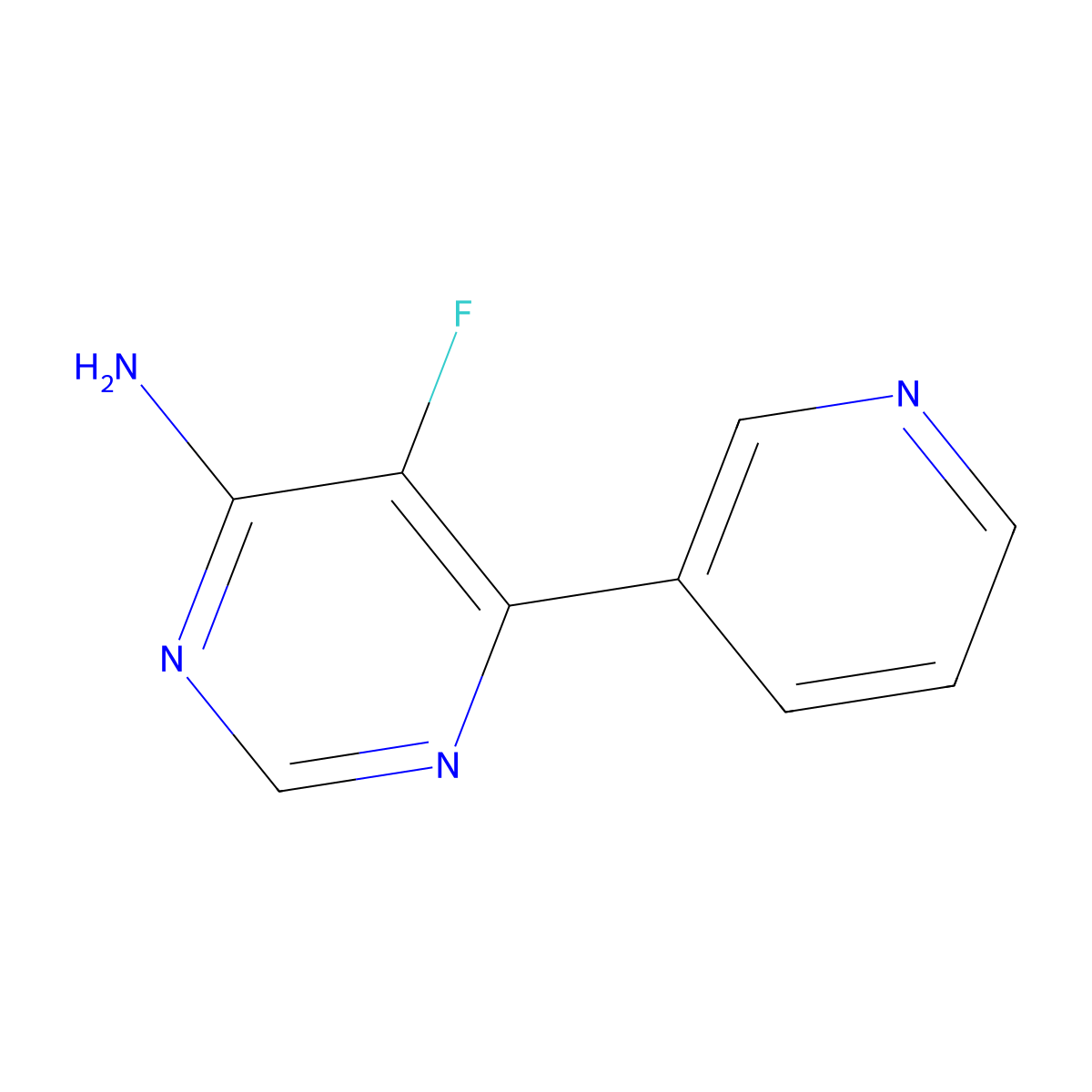 5-Fluoro-6-(pyridin-3-yl)pyrimidin-4-amine molecular structure, CAS 2448727-25-9