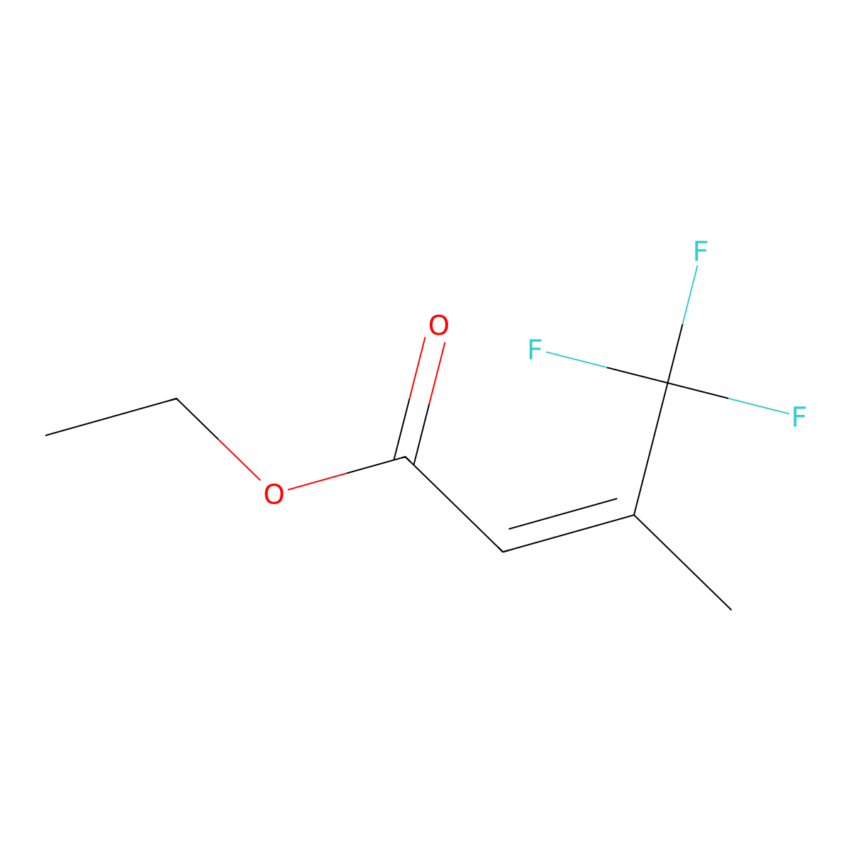 Ethyl 4,4,4-trifluoro-3-methylbut-2-enoate molecular structure, CAS 24490-03-7