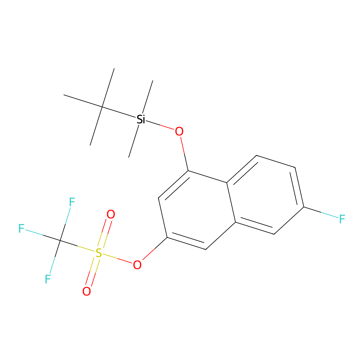 4-(tert-Butyl-dimethyl-silanyloxy)-7-fluoro-naphthalen-2-yl trifluoromethanesulfonate molecular structure, CAS 2449057-86-5