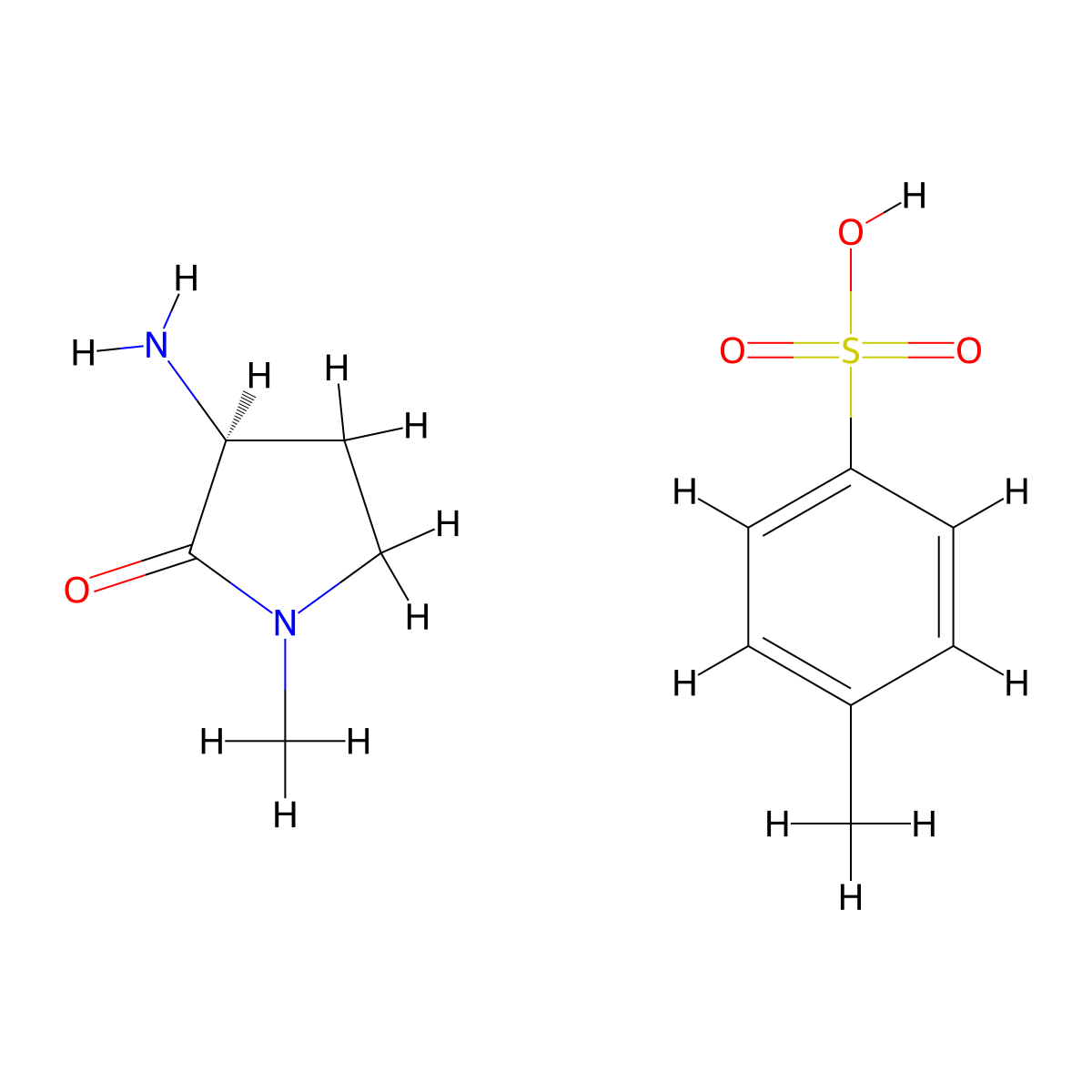 (3S)-3-amino-1-methyl-pyrrolidin-2-one;4-methylbenzenesulfonic acid molecular structure, CAS 2449063-37-8