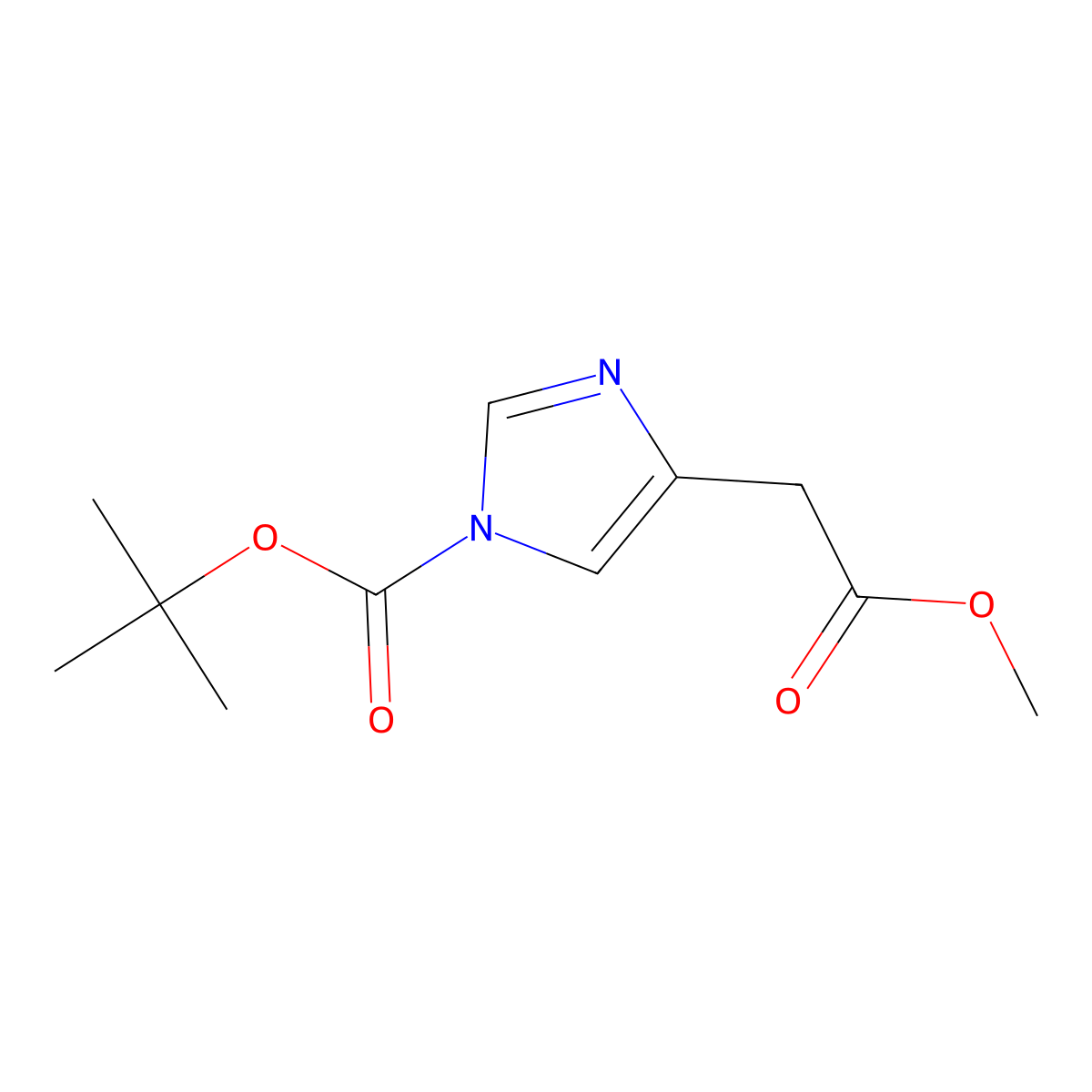 tert-Butyl 4-(2-methoxy-2-oxoethyl)-1H-imidazole-1-carboxylate molecular structure, CAS 2449137-18-0