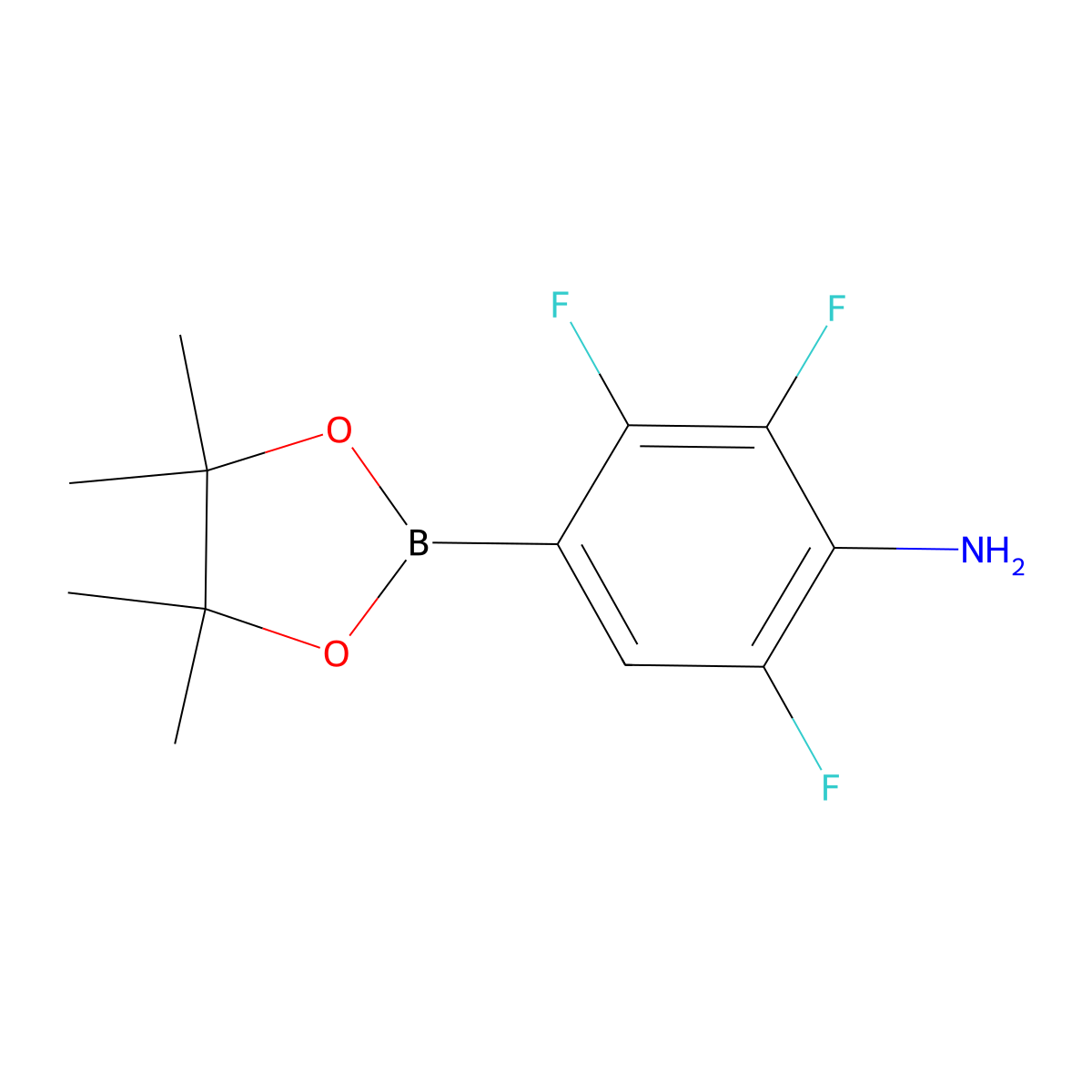 2,3,6-Trifluoro-4-(4,4,5,5-tetramethyl-1,3,2-dioxaborolan-2-YL)aniline molecular structure, CAS 2449264-10-0