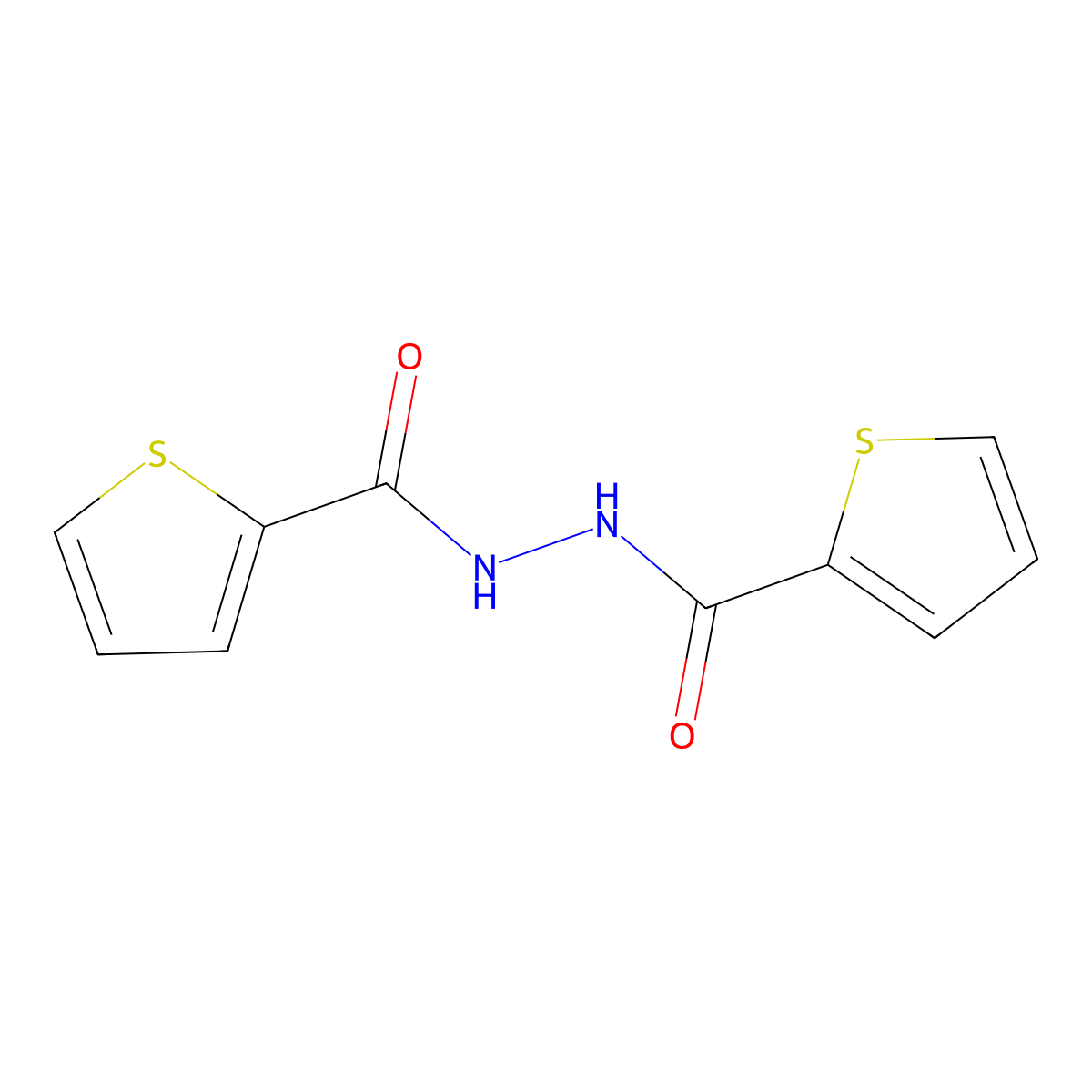 N'-(thiophene-2-carbonyl)thiophene-2-carbohydrazide molecular structure, CAS 24499-57-8