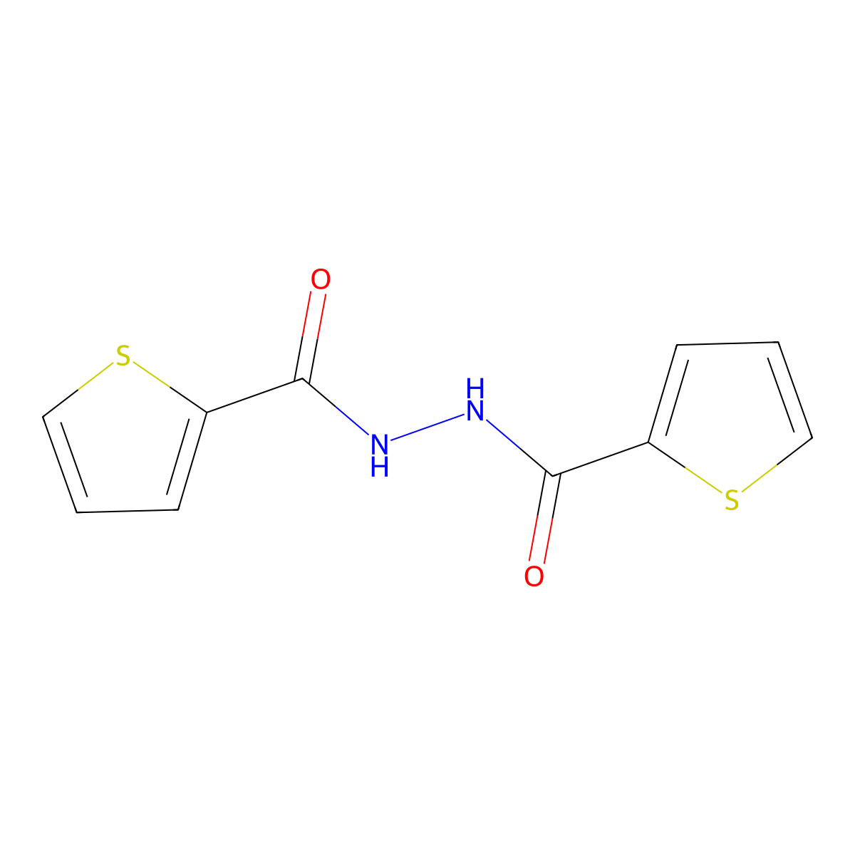 N'-(thiophene-2-carbonyl)thiophene-2-carbohydrazide molecular structure, CAS 24499-57-8