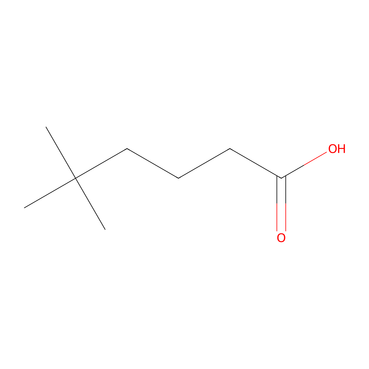 5,5-Dimethylhexanoic acid molecular structure, CAS 24499-80-7