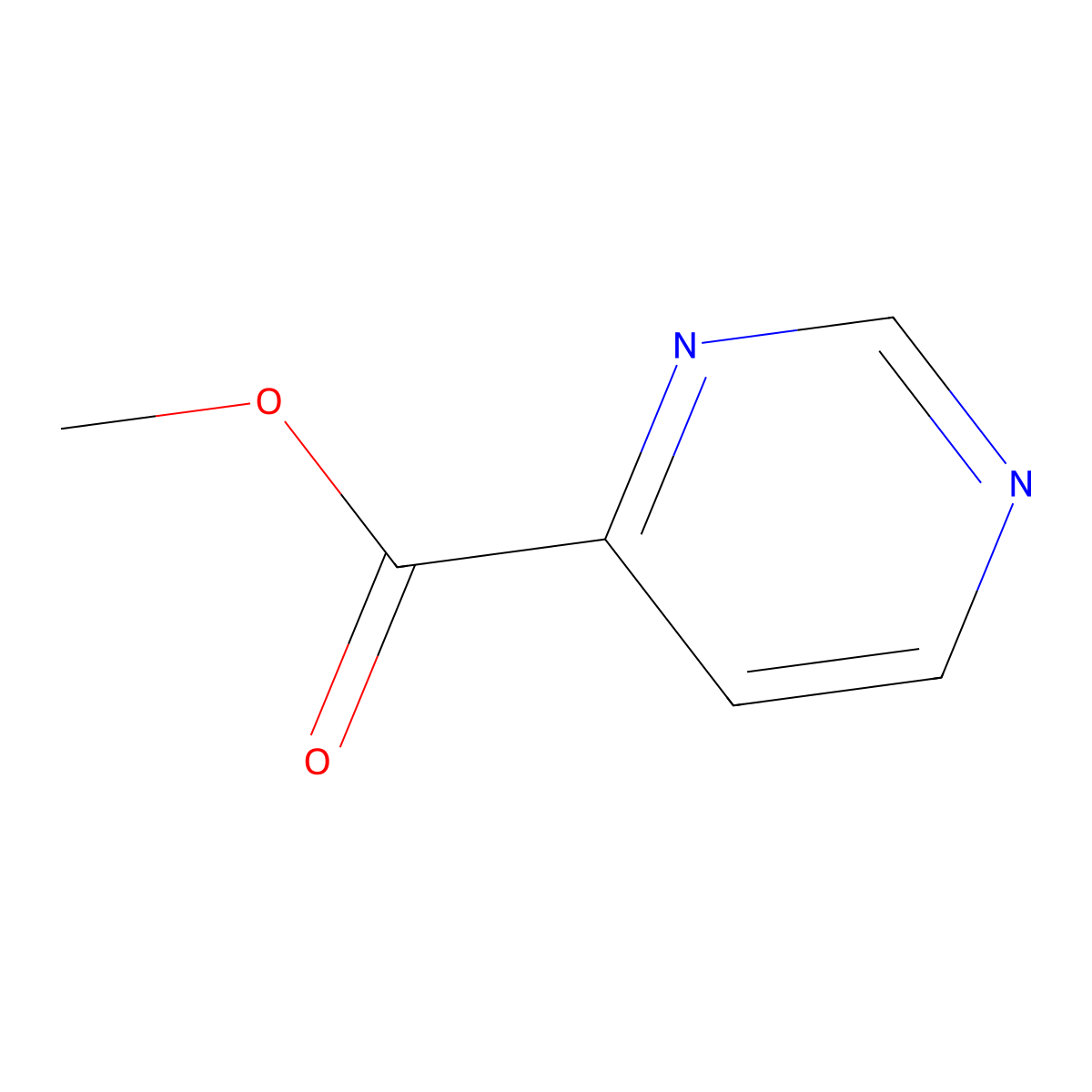 Methyl pyrimidine-4-carboxylate molecular structure, CAS 2450-08-0