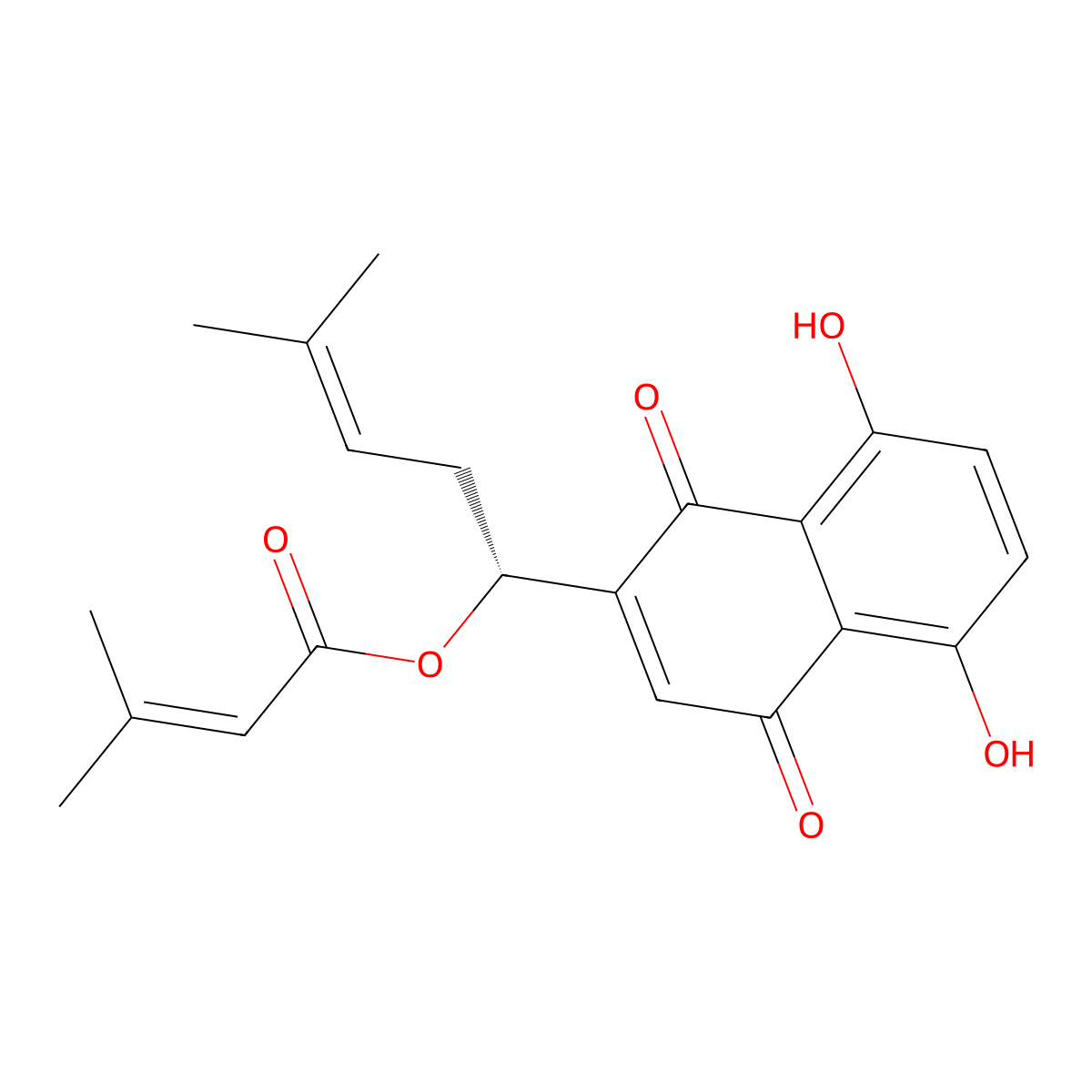 beta,beta-Dimethylacrylshikonin molecular structure, CAS 24502-79-2