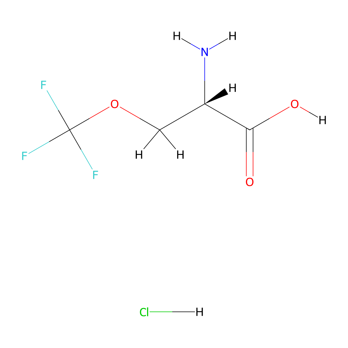 (2S)-2-amino-3-(trifluoromethoxy)propanoic acid hydrochloride molecular structure, CAS 2450267-19-1