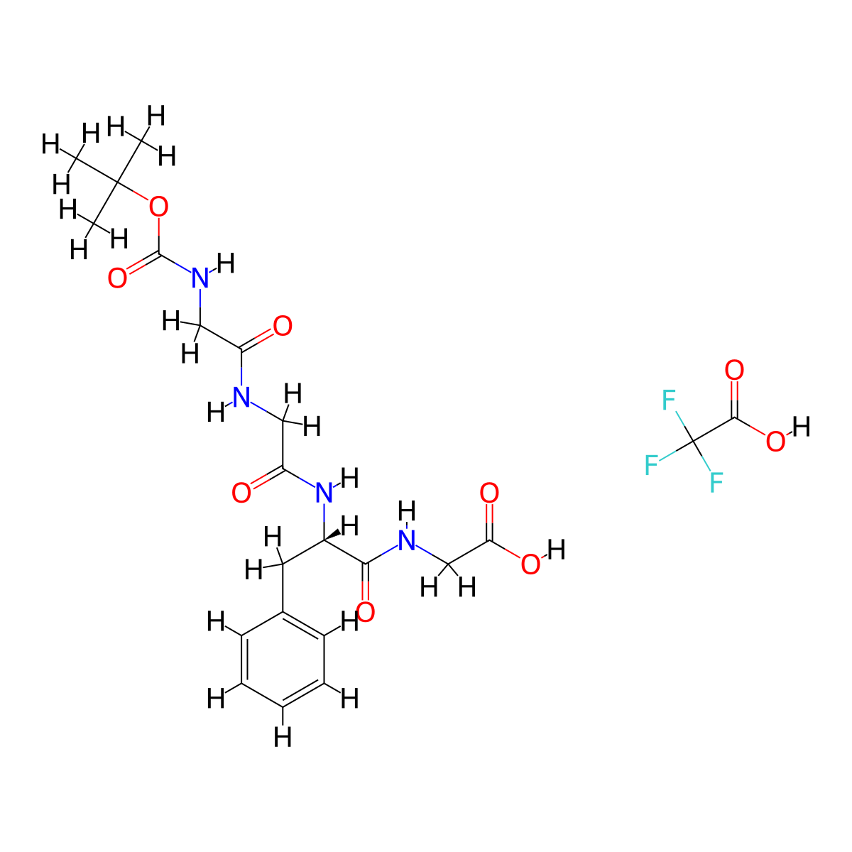 Boc-Gly-Gly-Phe-Gly-OH (TFA) molecular structure, CAS 2450273-39-7