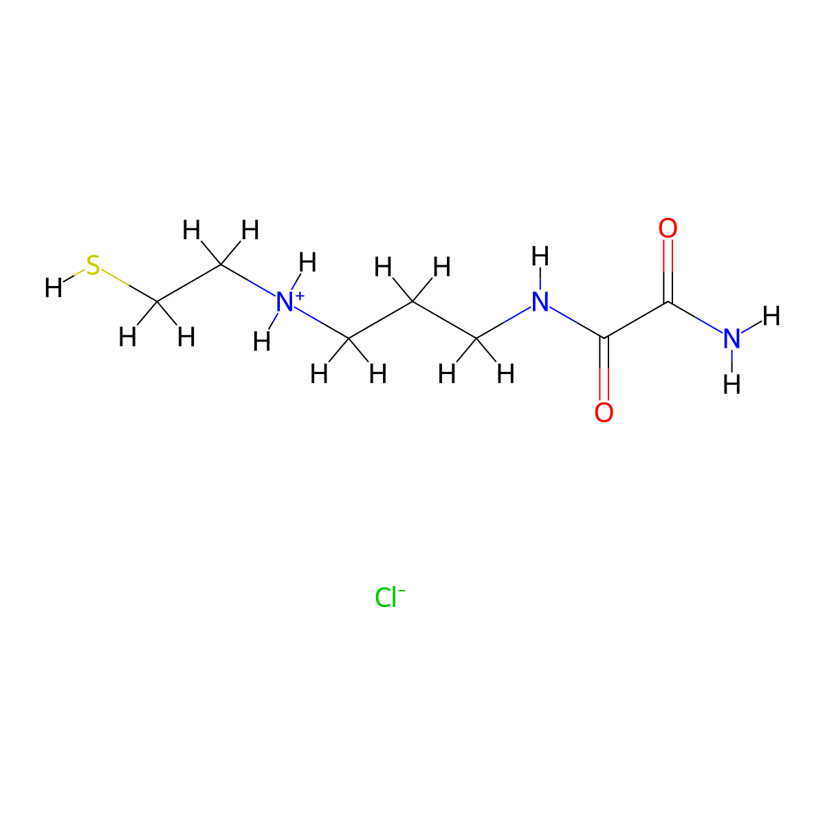 Oxamide, (3-((2-mercaptoethyl)amino)propyl)-, monohydrochloride molecular structure, CAS 24503-78-4