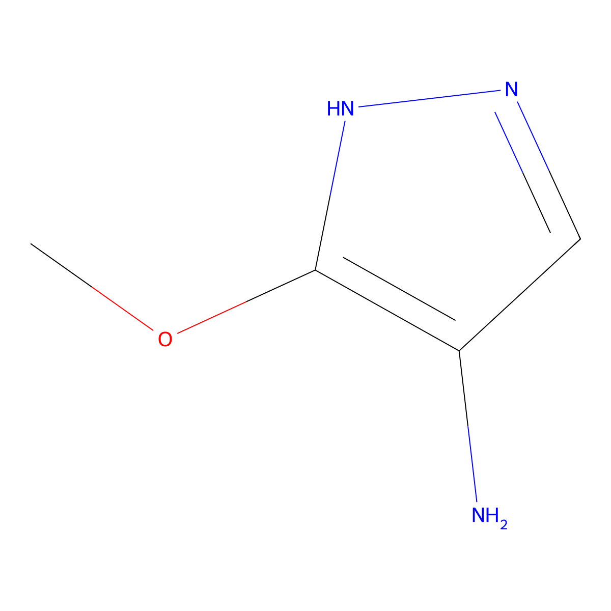 3-methoxy-1H-pyrazol-4-amine molecular structure, CAS 2450343-54-9
