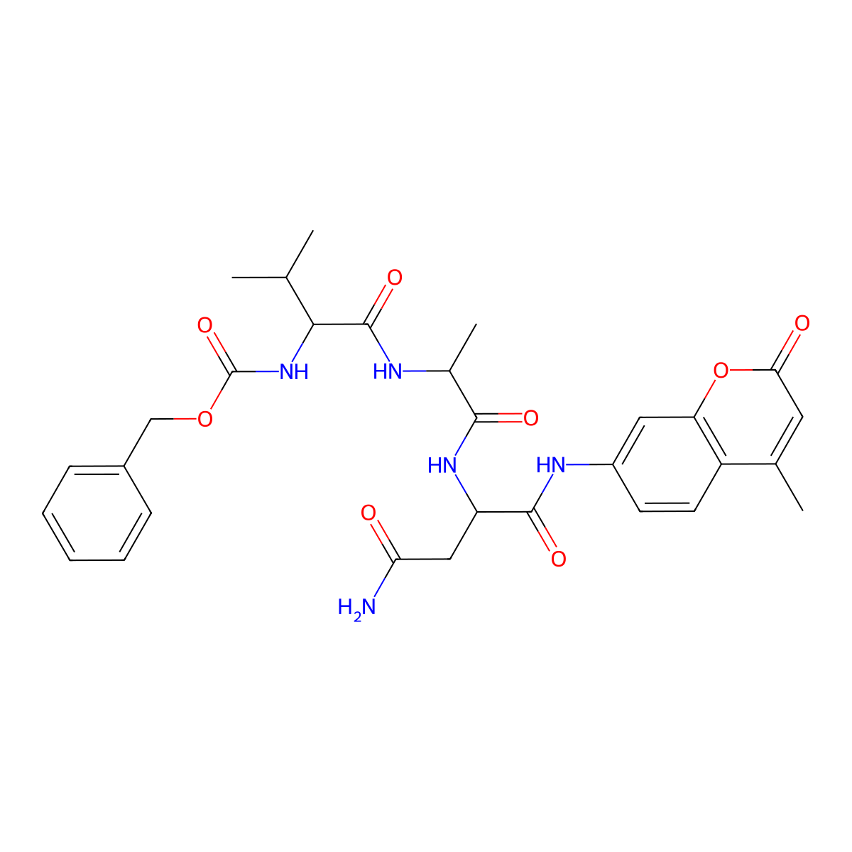 Z-Val-Ala-Asn-AMC molecular structure, CAS 245036-58-2