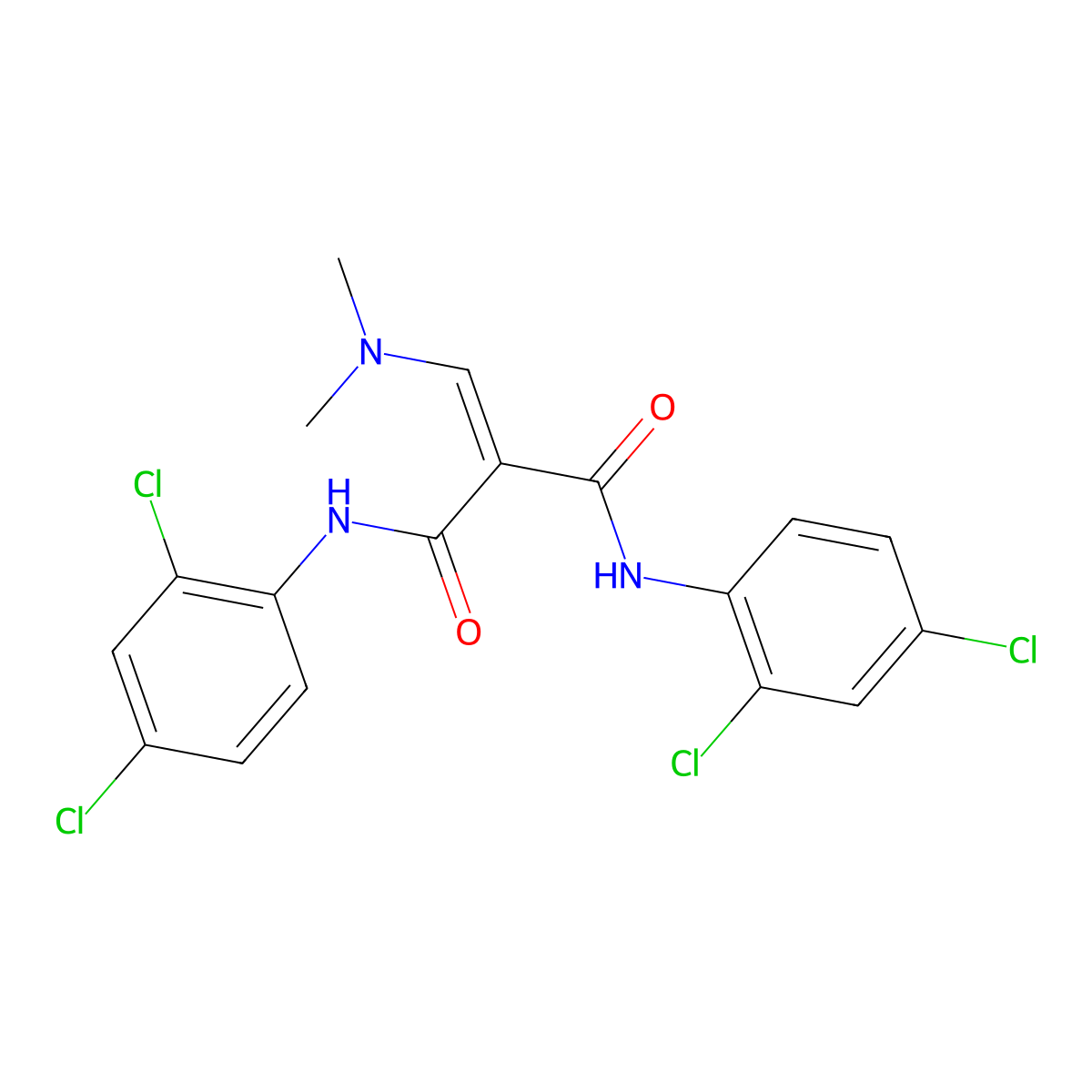 N~1~,N~3~-bis(2,4-dichlorophenyl)-2-[(dimethylamino)methylene]malonamide molecular structure, CAS 245039-16-1