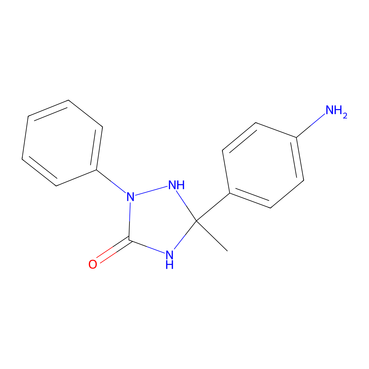 5-(4-Aminophenyl)-5-methyl-2-phenyl-1,2,4-triazolan-3-one molecular structure, CAS 245039-30-9