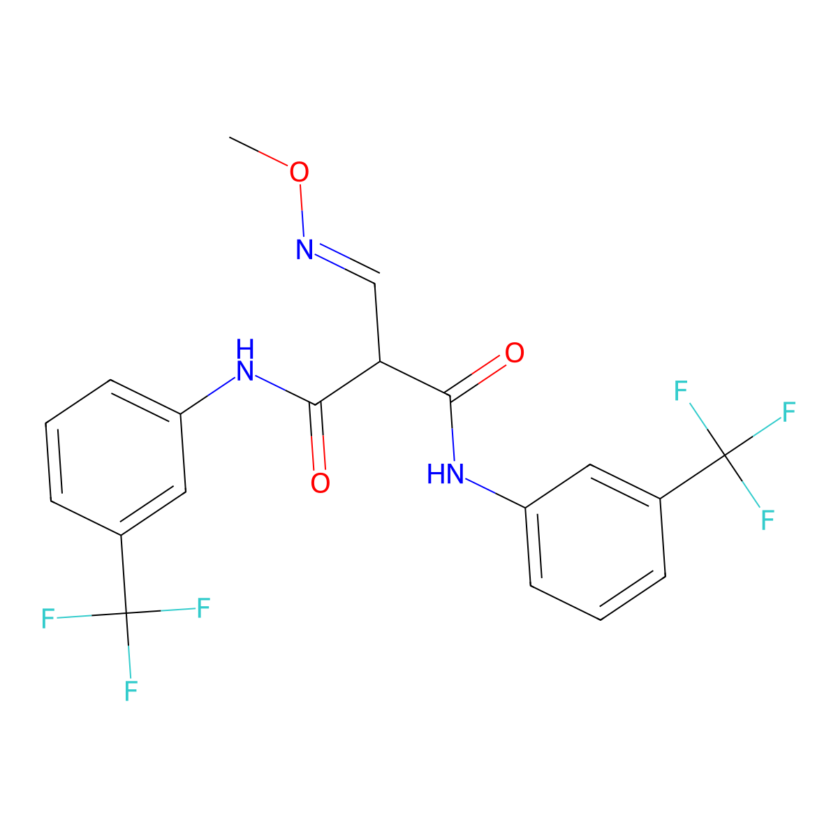 2-[(1E)-(methoxyimino)methyl]-N,N'-bis[3-(trifluoromethyl)phenyl]propanediamide molecular structure, CAS 245039-50-3