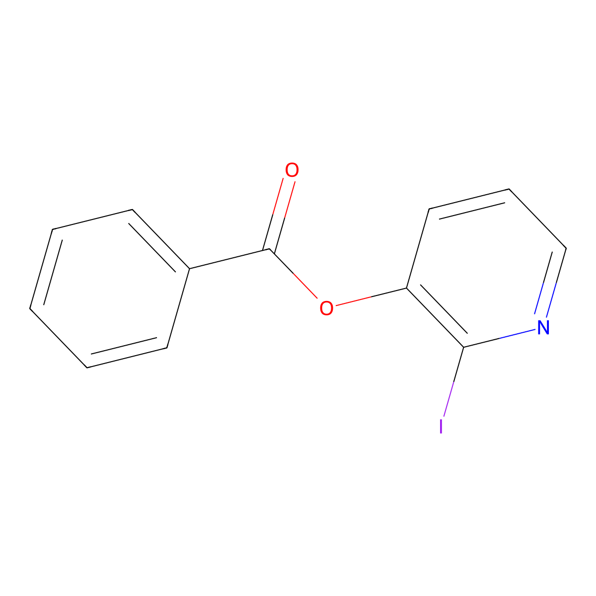 2-Iodopyridin-3-yl benzoate molecular structure, CAS 245039-51-4