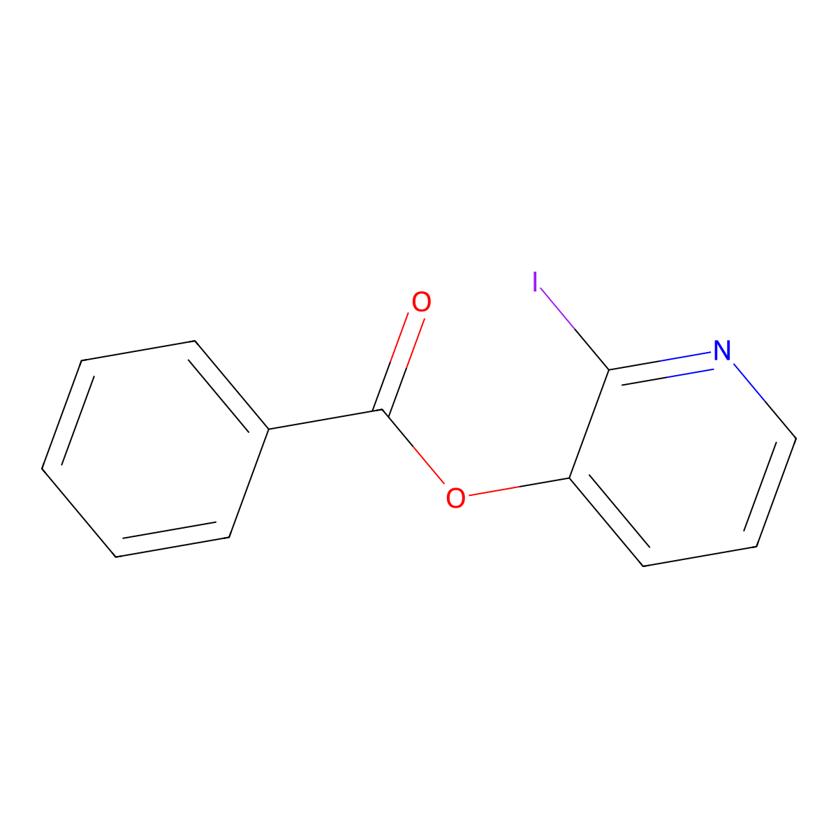 2-Iodopyridin-3-yl benzoate molecular structure, CAS 245039-51-4