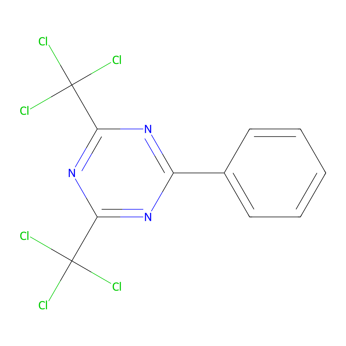 2-Phenyl-4,6-bis(trichloromethyl)-1,3,5-triazine molecular structure, CAS 24504-22-1