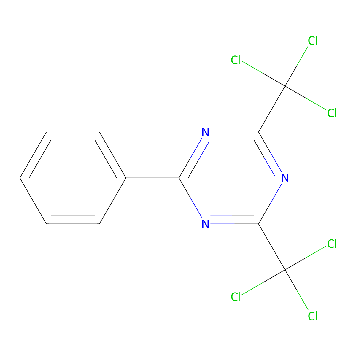 2-Phenyl-4,6-bis(trichloromethyl)-1,3,5-triazine molecular structure, CAS 24504-22-1