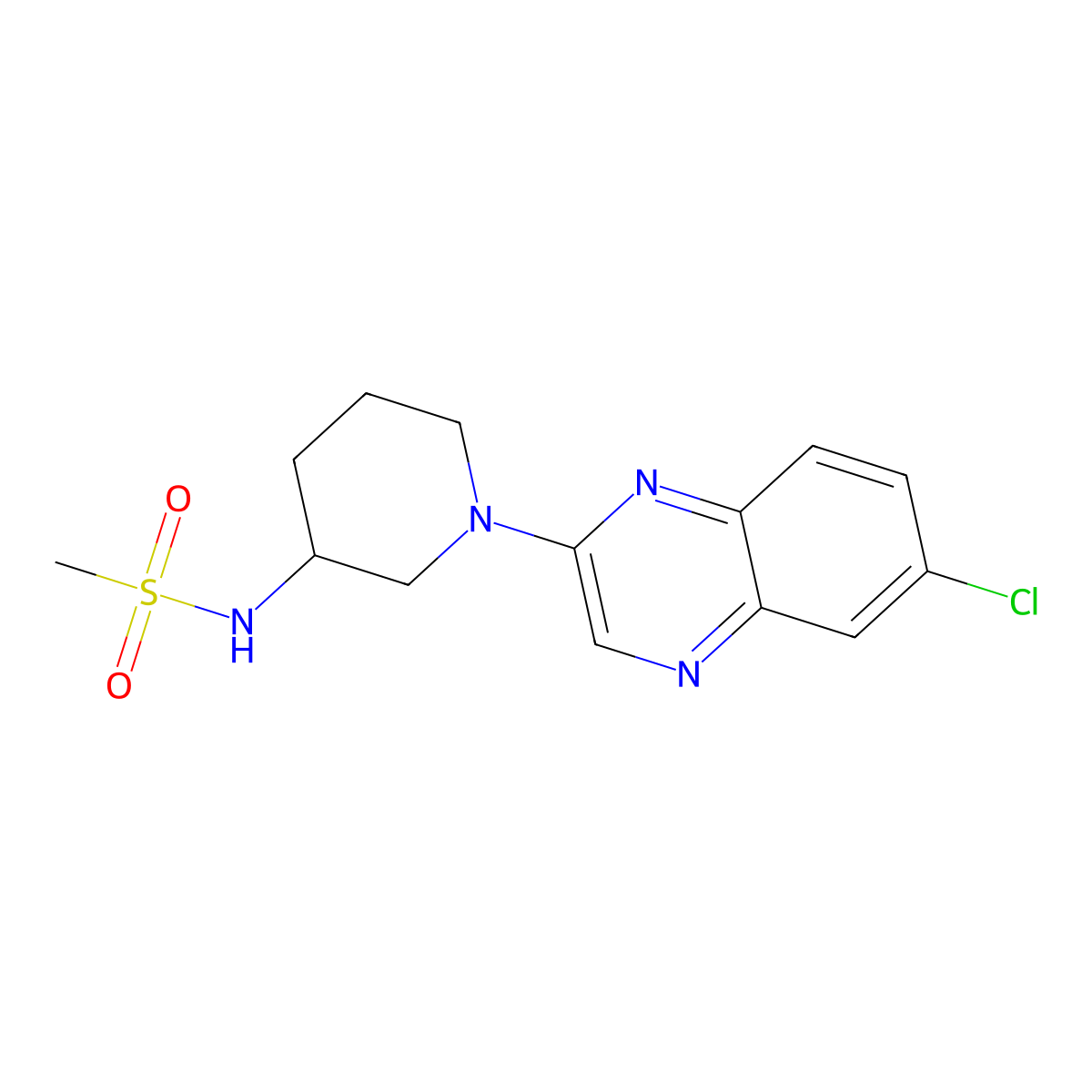 N-[1-(6-chloroquinoxalin-2-yl)piperidin-3-yl]methanesulfonamide molecular structure, CAS 2450409-65-9
