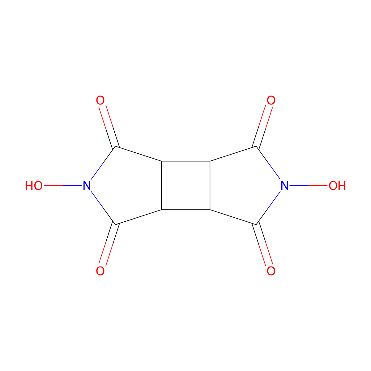 N,N'-Dihydroxy-1,2,3,4-cyclobutanetetracarboxdiimide molecular structure, CAS 245049-70-1