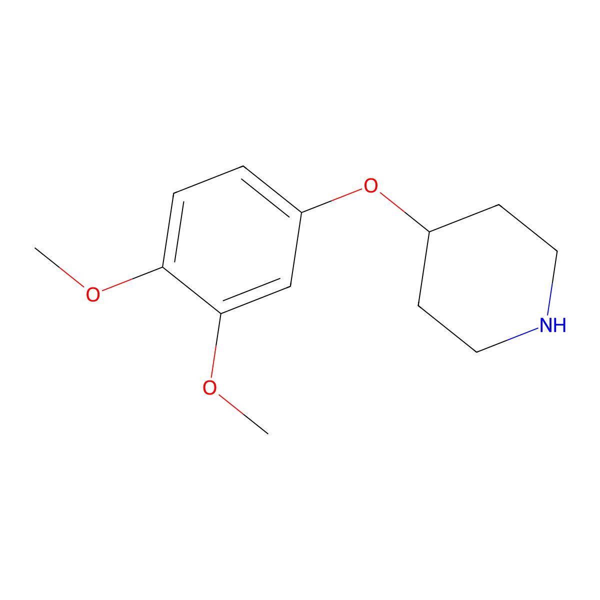 4-(3,4-Dimethoxyphenoxy)piperidine molecular structure, CAS 245057-64-1