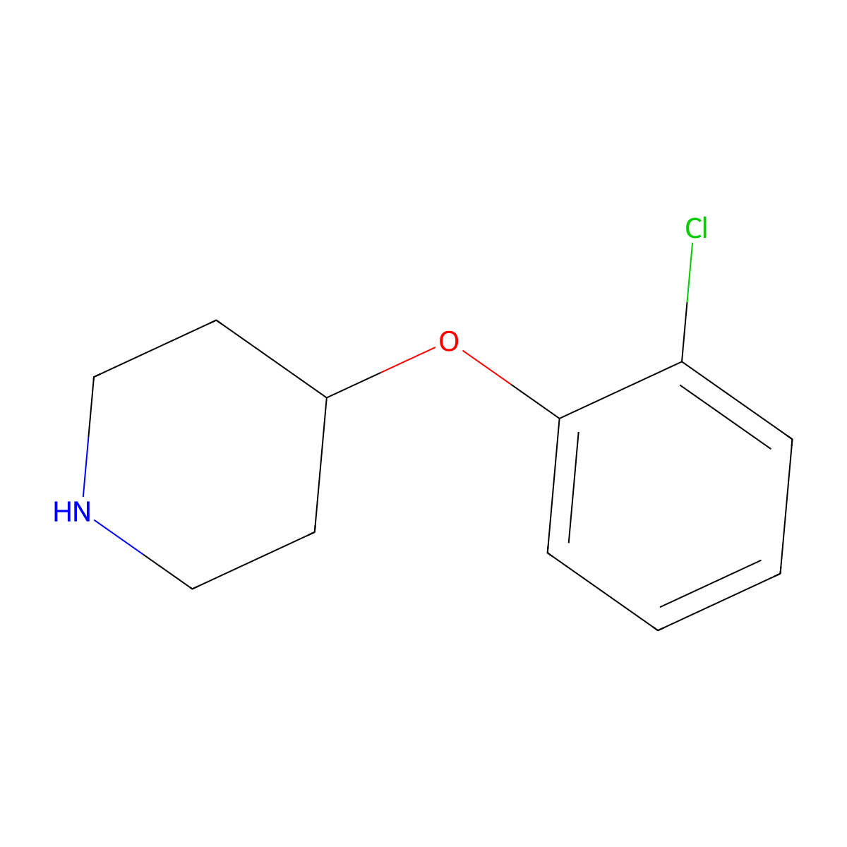 4-(2-Chlorophenoxy)piperidine molecular structure, CAS 245057-65-2