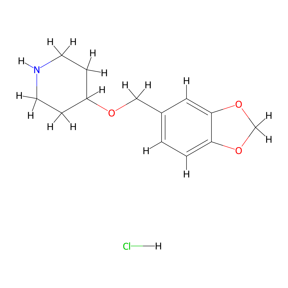 4-(1,3-Benzodioxol-5-ylmethoxy)piperidine hydrochloride molecular structure, CAS 245057-71-0