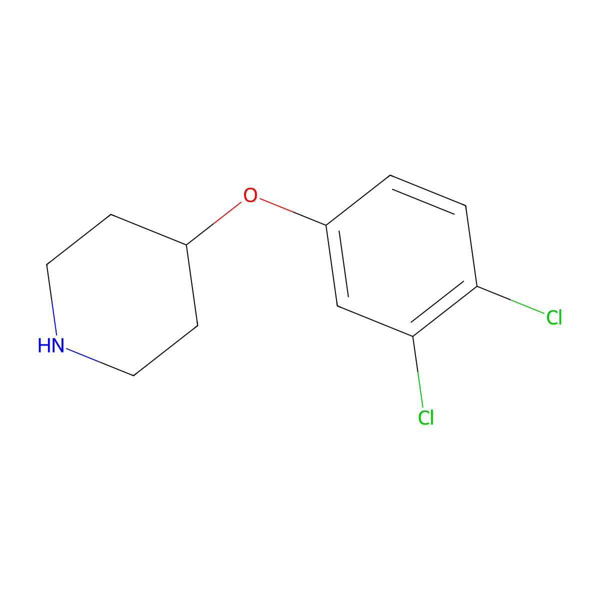4-(3,4-Dichlorophenoxy)piperidine molecular structure, CAS 245057-73-2