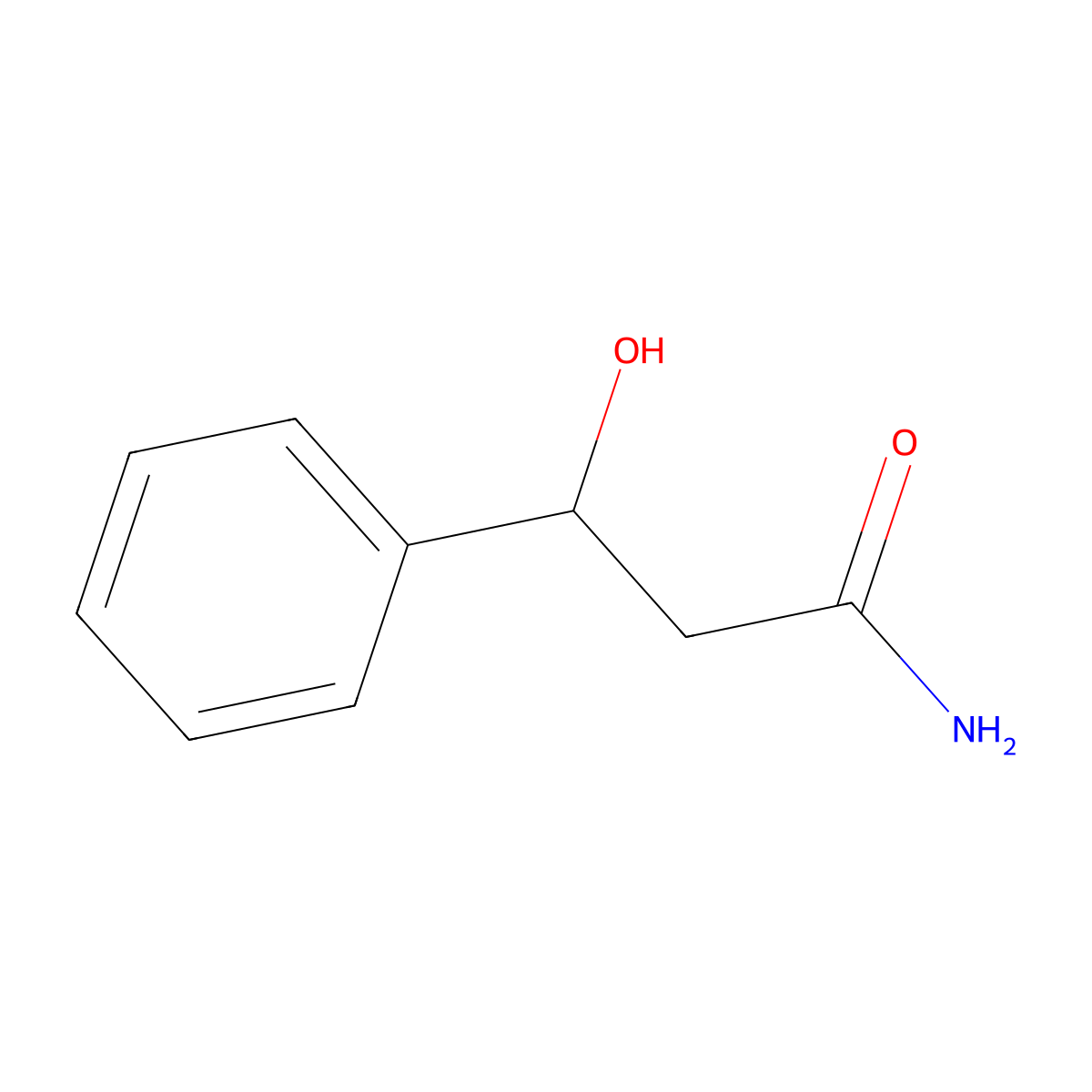 3-Hydroxy-3-phenylpropionamide molecular structure, CAS 24506-17-0
