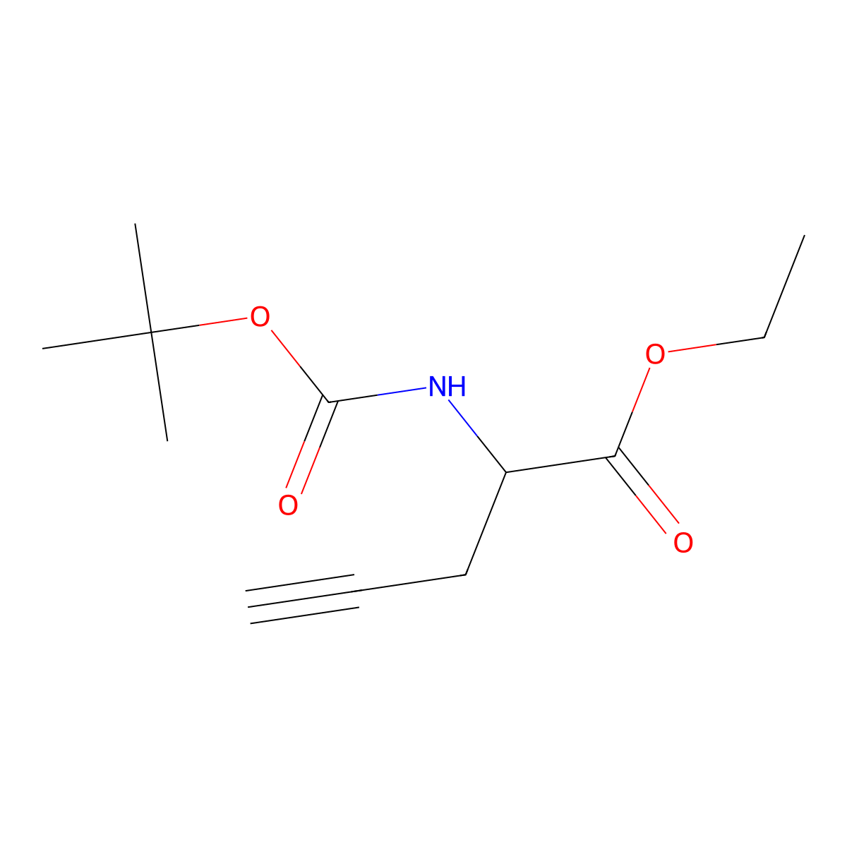 4-Pentynoic acid, 2-[[(1,1-dimethylethoxy)carbonyl]amino]-, ethyl ester molecular structure, CAS 245061-00-1