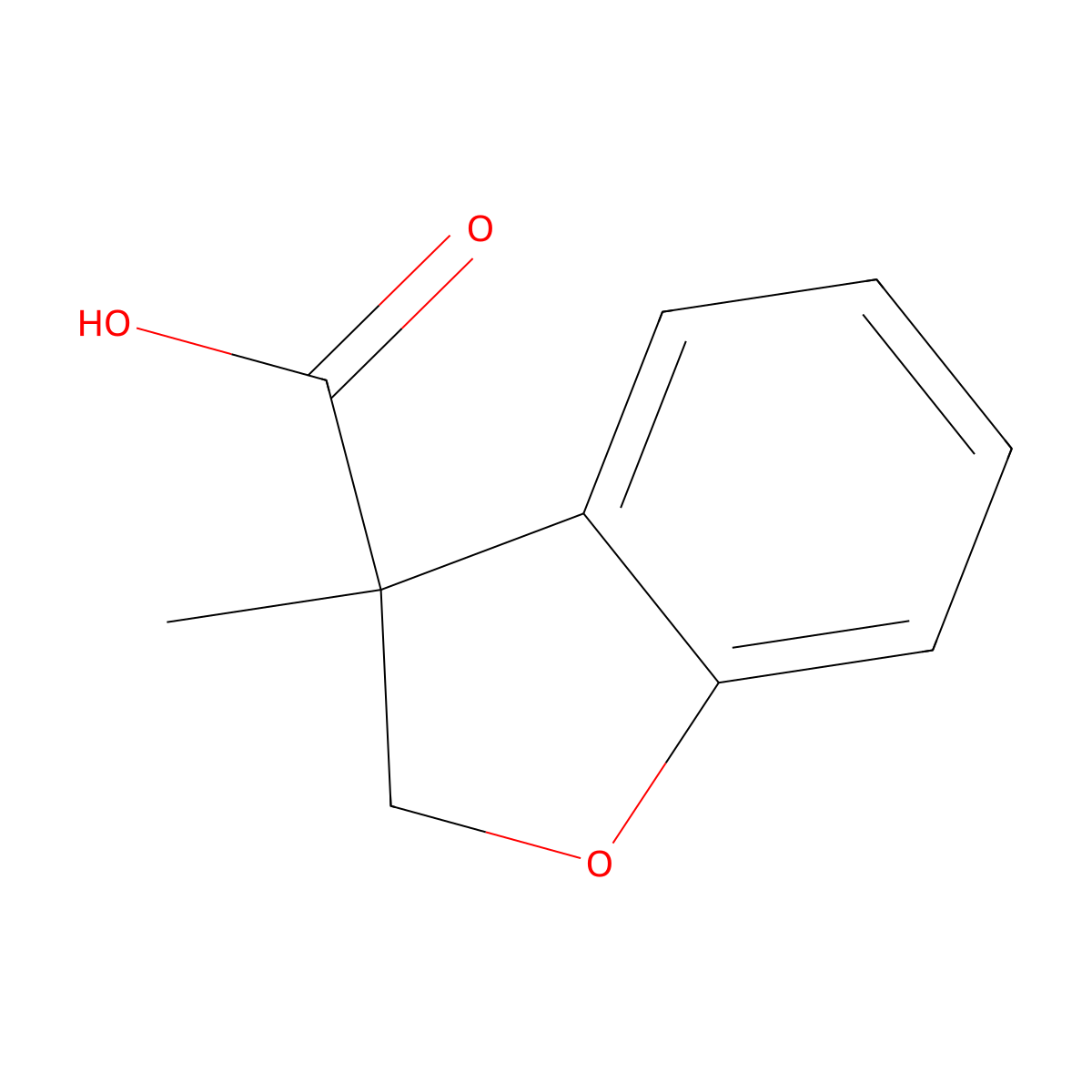 3-Methyl-2,3-dihydrobenzofuran-3-carboxylic acid molecular structure, CAS 245063-66-5