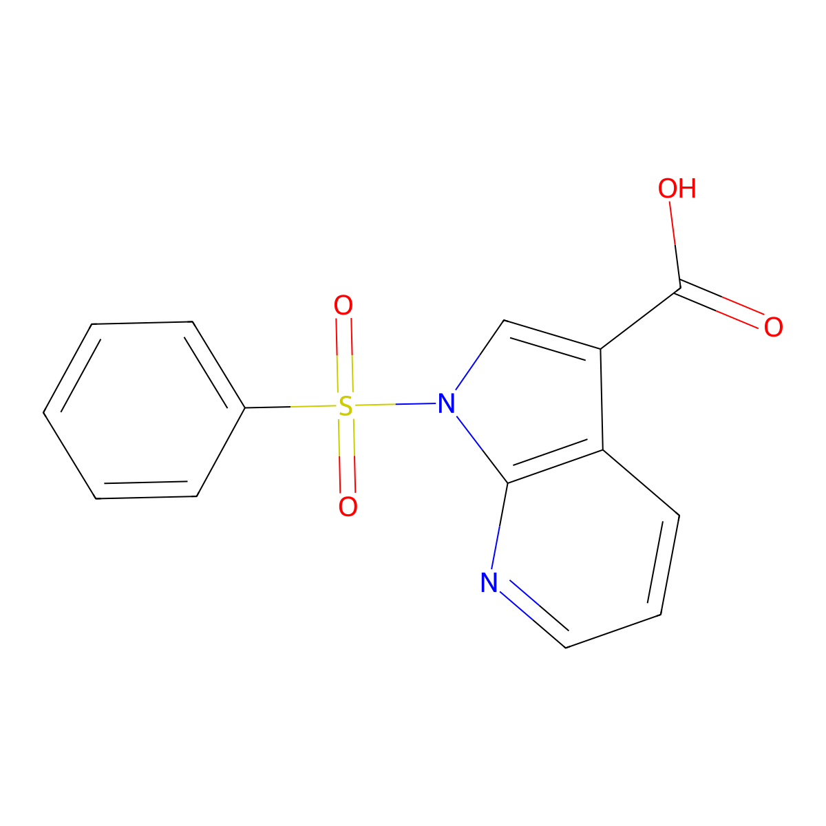 1-(Phenylsulfonyl)-1H-pyrrolo[2,3-b]pyridine-3-carboxylic acid molecular structure, CAS 245064-80-6