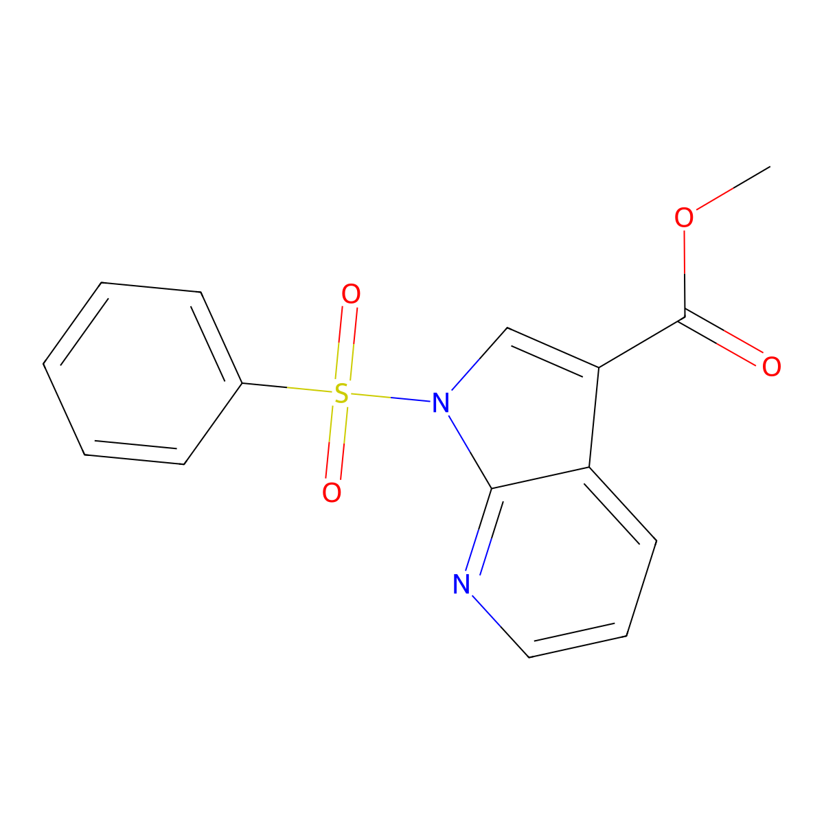 Methyl 1-(phenylsulfonyl)-1H-pyrrolo[2,3-b]pyridine-3-carboxylate molecular structure, CAS 245064-81-7
