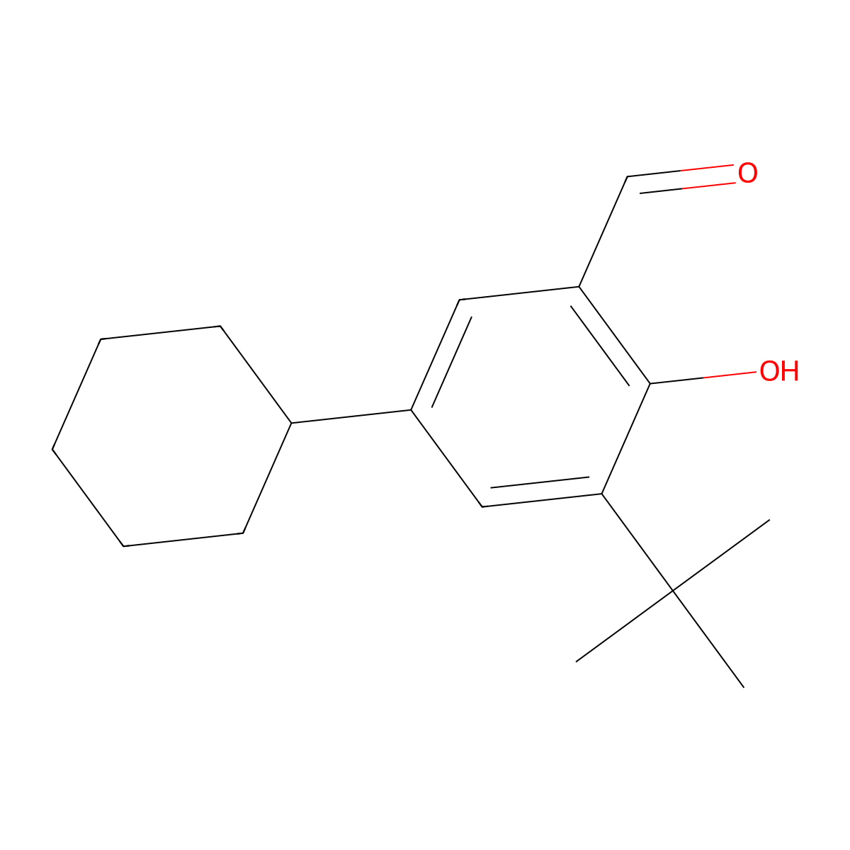 3-Tert-butyl-5-cyclohexyl-2-hydroxybenzaldehyde molecular structure, CAS 245066-96-0
