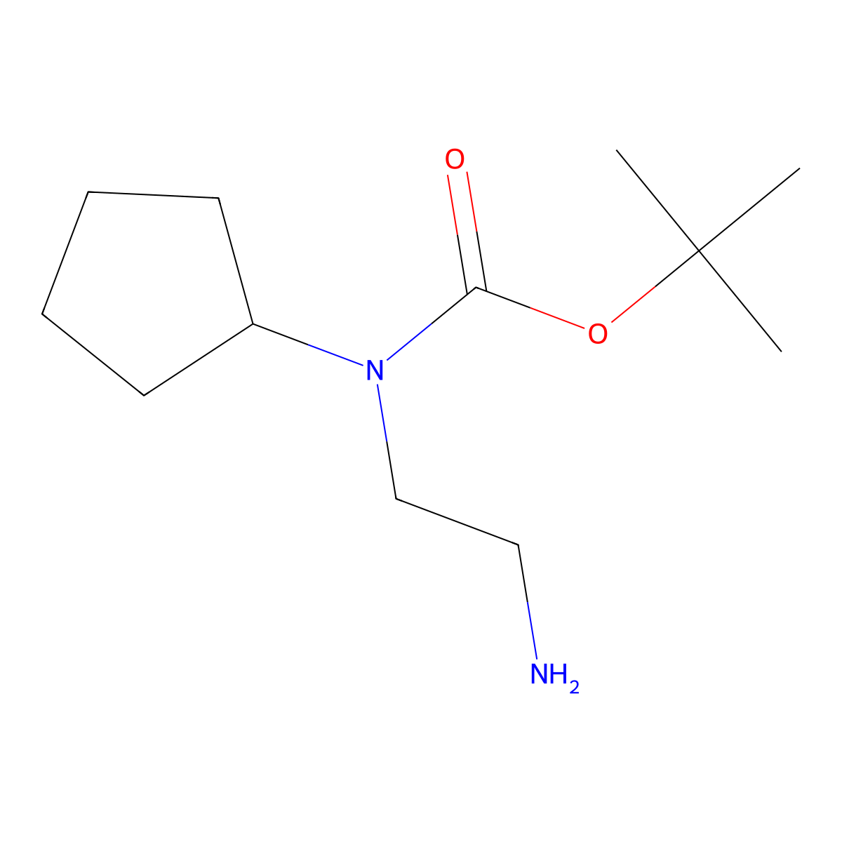 tert-butyl N-(2-aminoethyl)-N-cyclopentylcarbamate molecular structure, CAS 245070-80-8