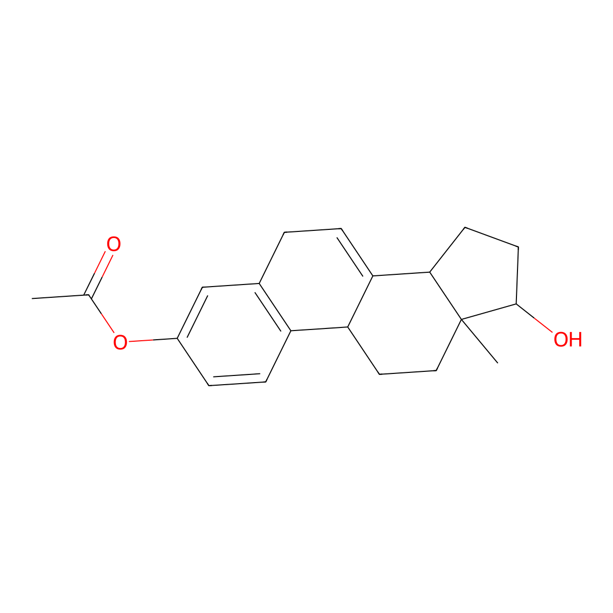 Estra-1,3,5(10),7-tetraene-3,17beta-diol 3-acetate molecular structure, CAS 24508-01-8